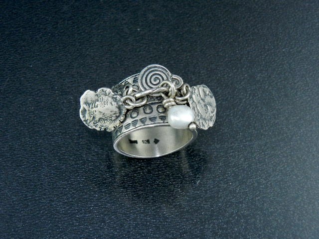 Silpada Coins  & Pearl Sterling Silver Ring