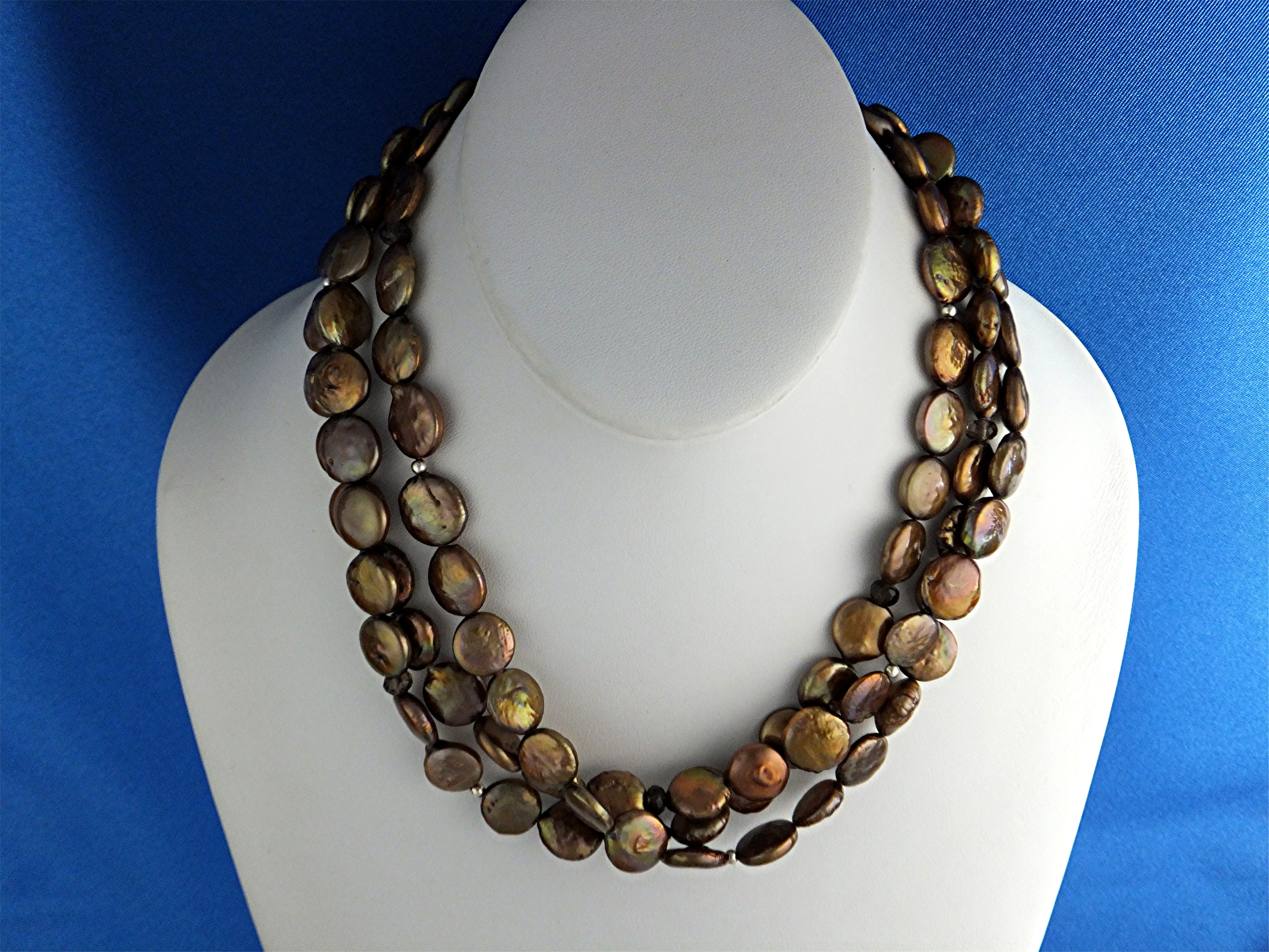 SILPADA Bronze Coin Pearls Sterling Silver Necklace