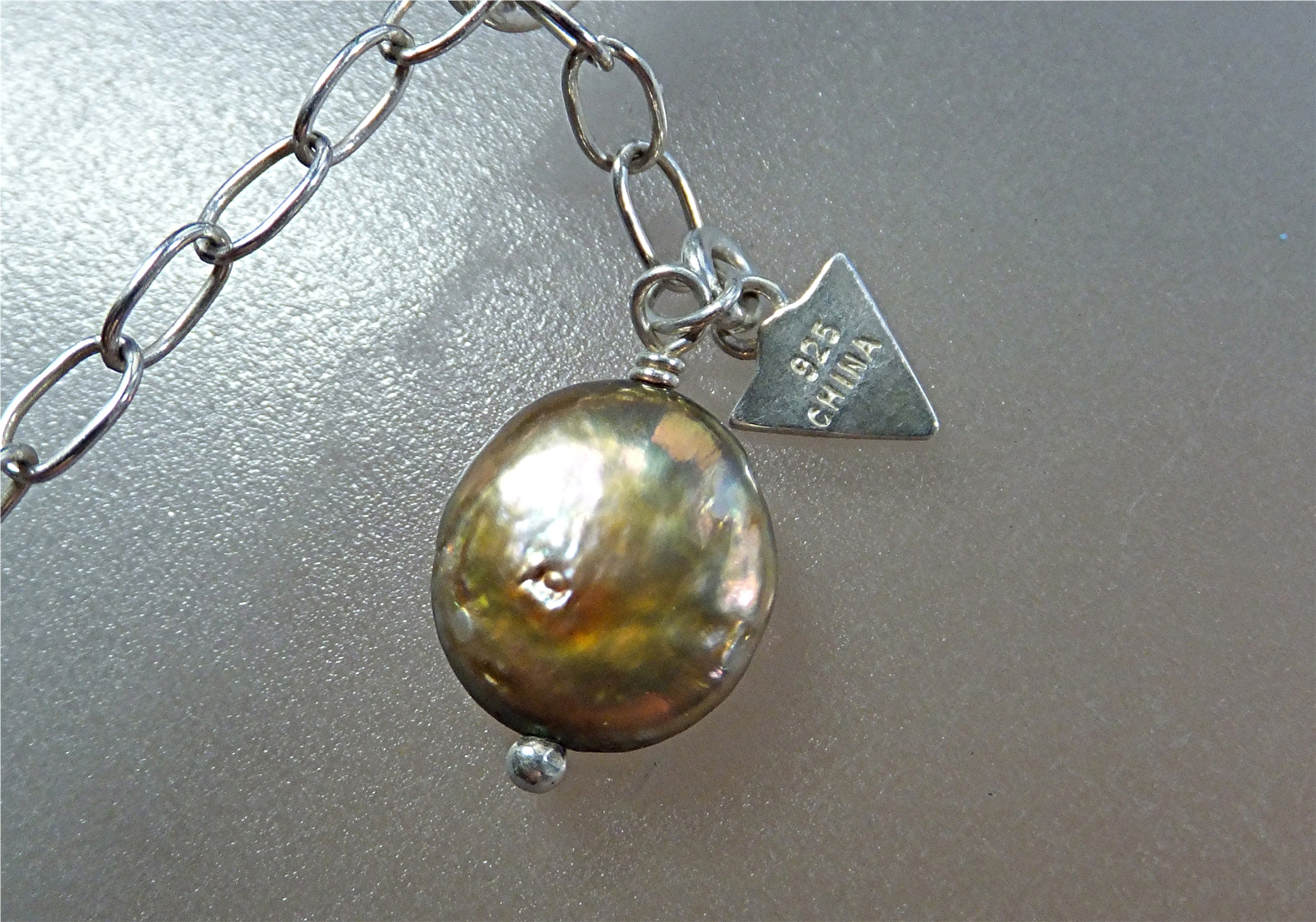 SILPADA Bronze Coin Pearls Sterling Silver Necklace
