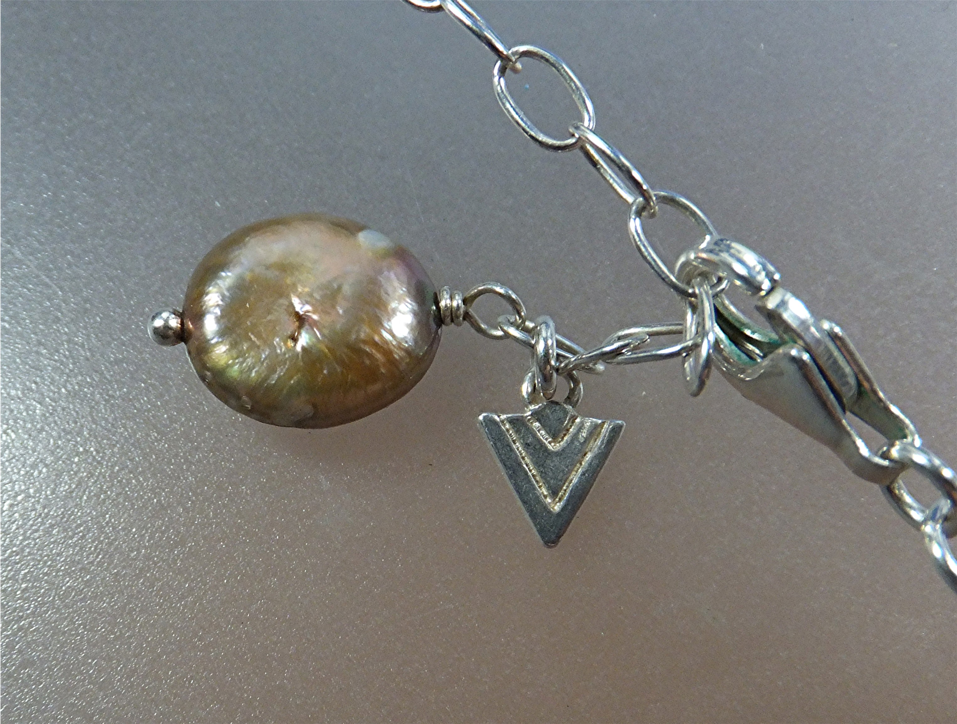 SILPADA Bronze Coin Pearls Sterling Silver Necklace