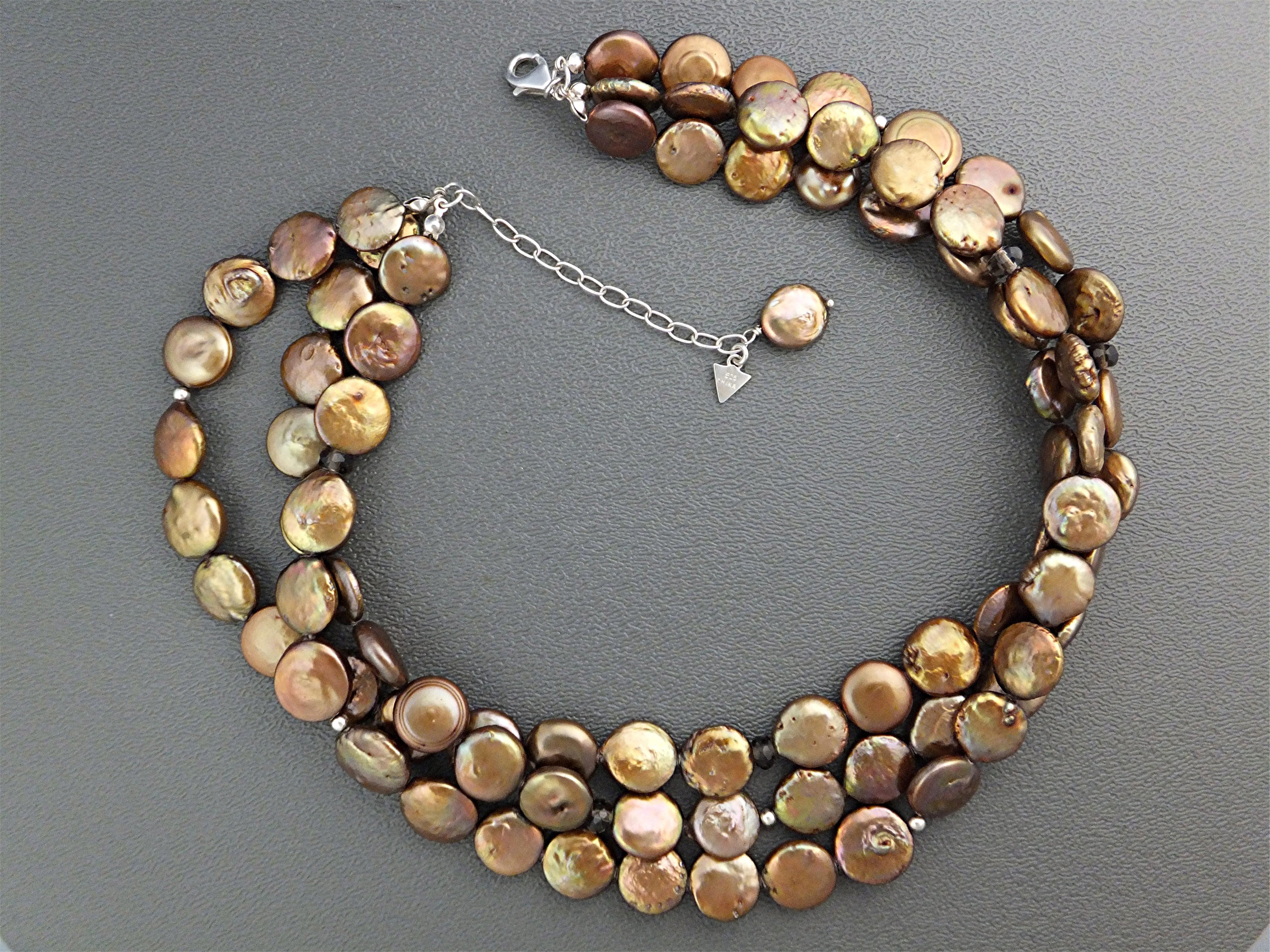 SILPADA Bronze Coin Pearls Sterling Silver Necklace