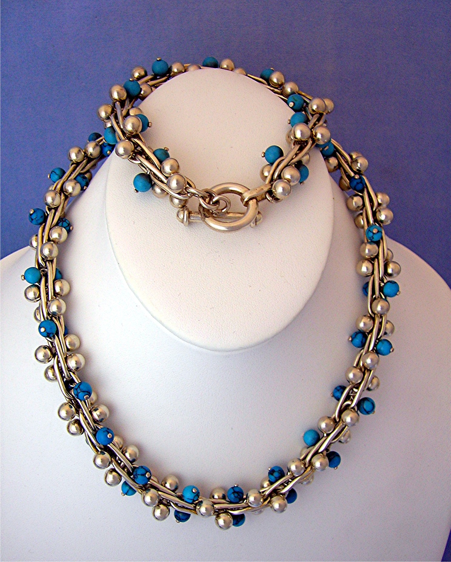 Taxco Mexico Sterling Silver Turquoise Spratling Copy N