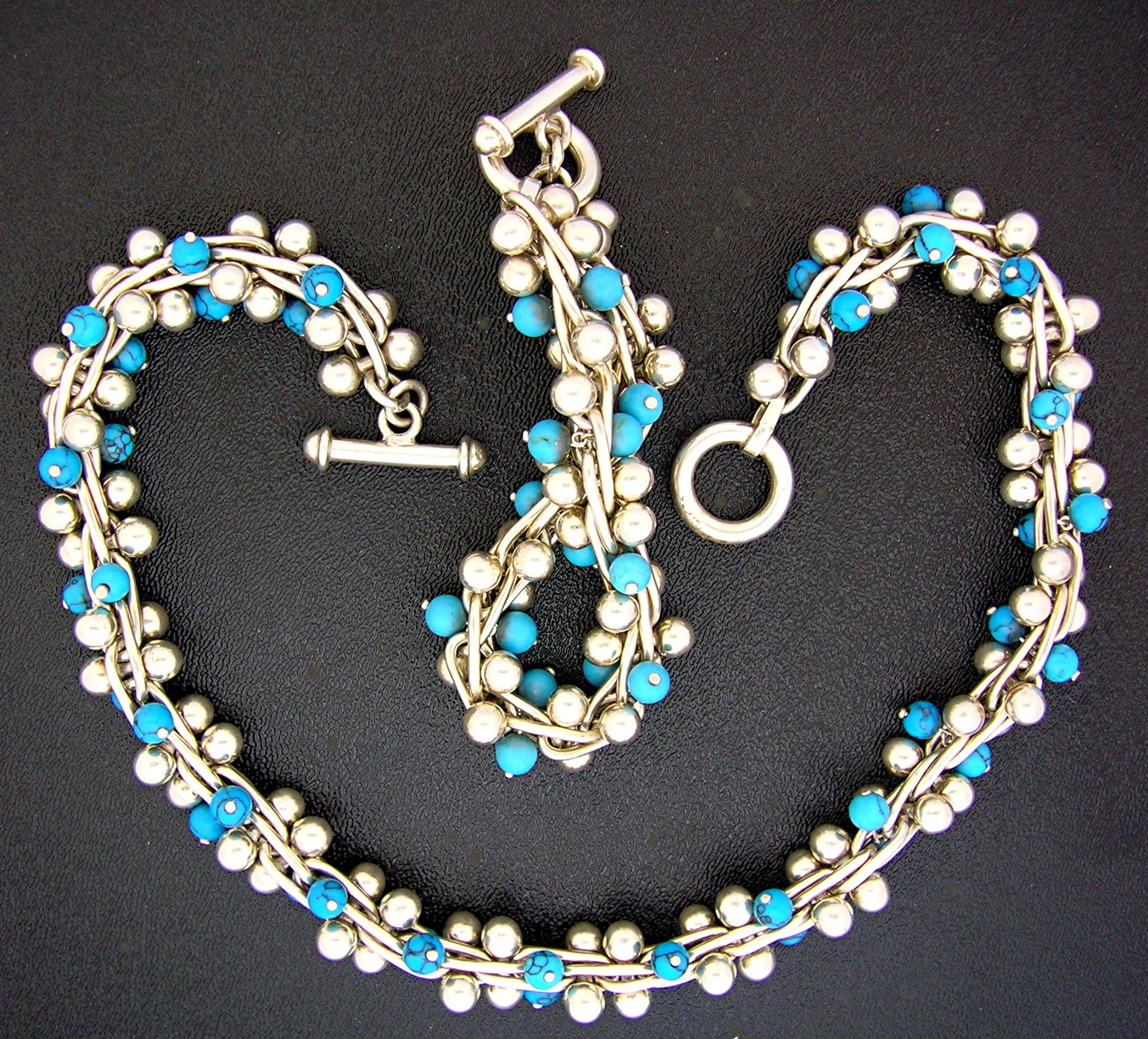 Taxco Mexico Sterling Silver Turquoise Spratling Copy N