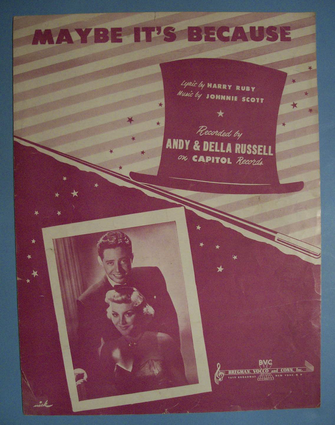Sheet Music For 1949 Maybe It's Because