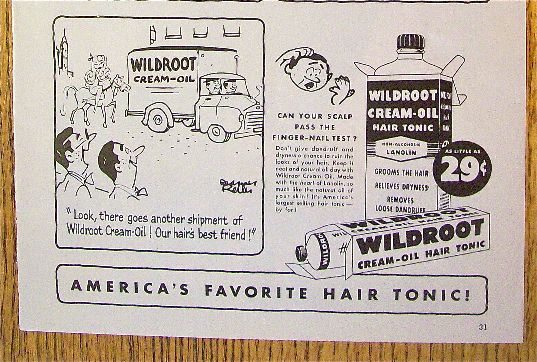 1953 Wildroot Hair Tonic with Your Hair's Best Friend