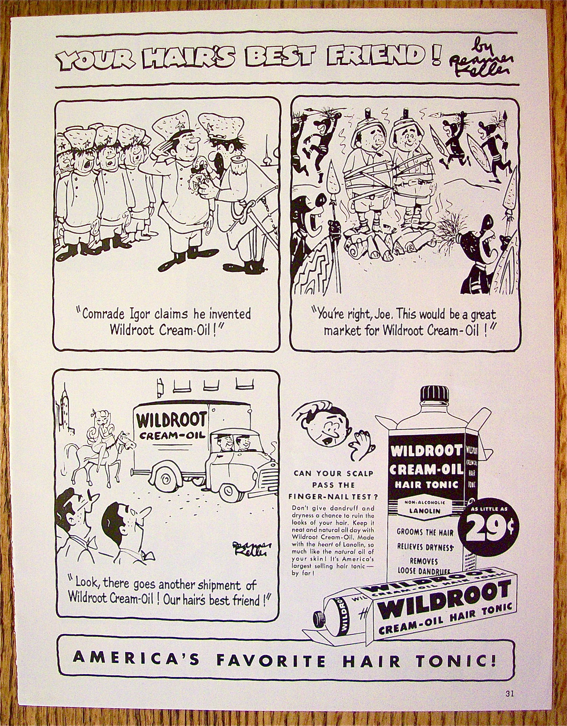 1953 Wildroot Hair Tonic with Your Hair's Best Friend