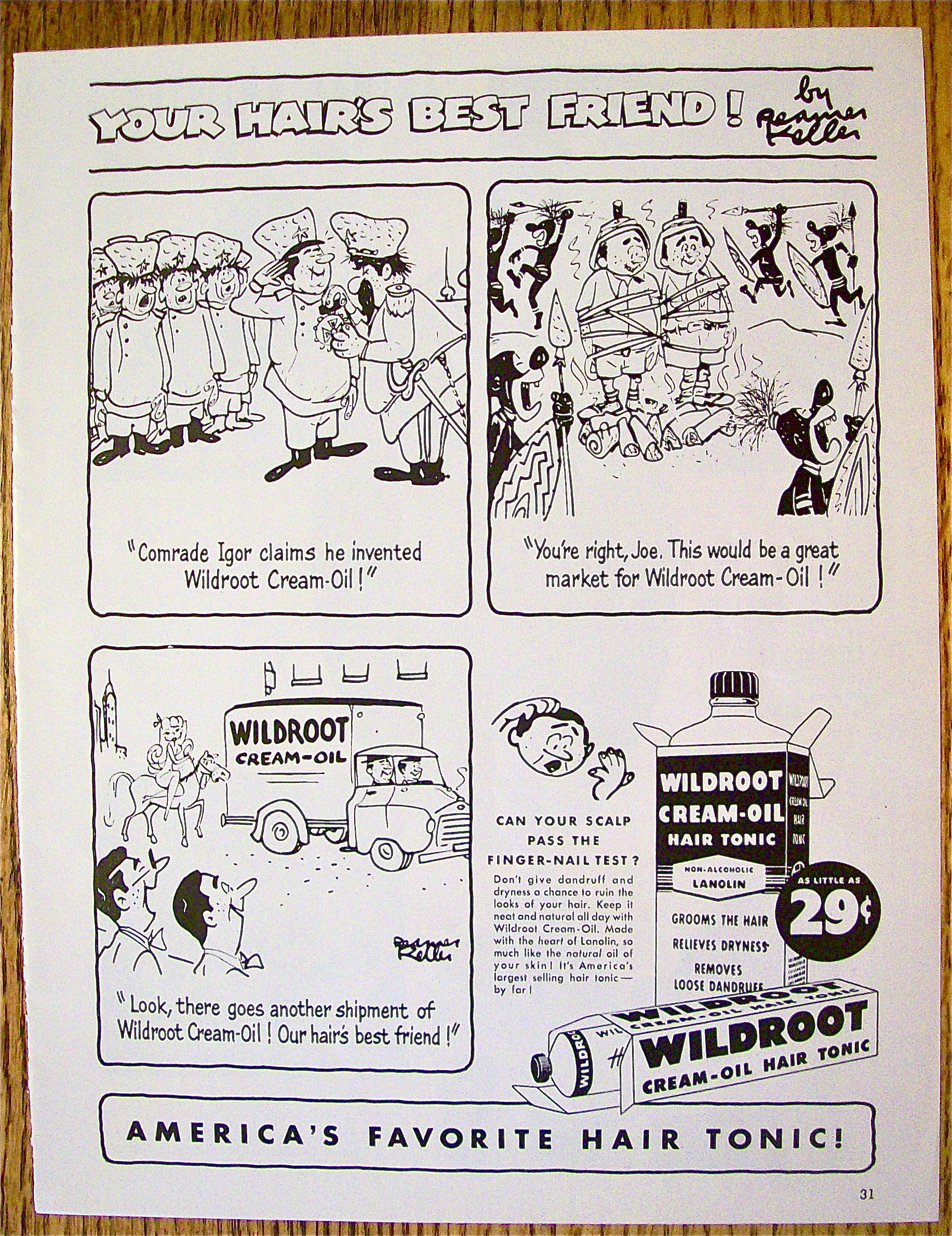 1953 Wildroot Hair Tonic with Your Hair's Best Friend