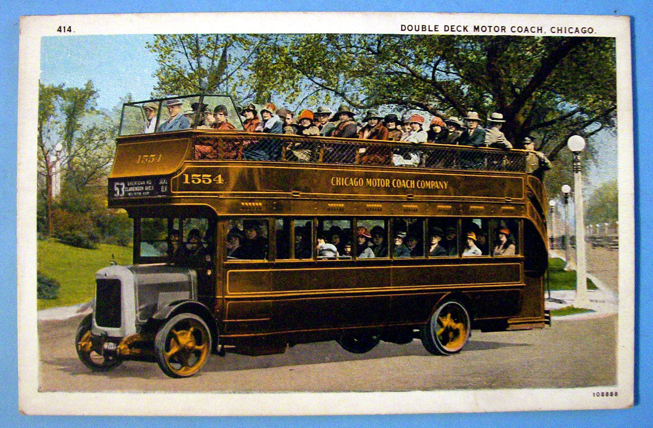 1933 Century of Progress, Double Deck Bus Postcard