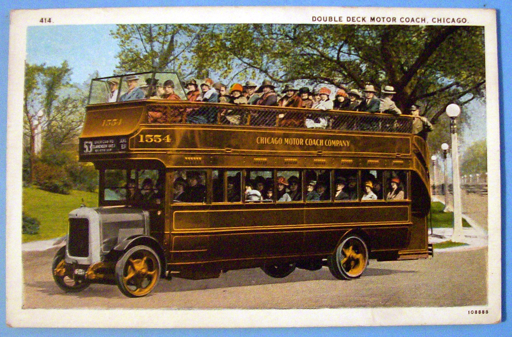 1933 Century of Progress, Double Deck Bus Postcard
