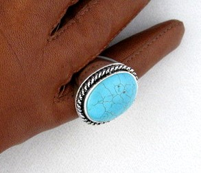 Sterling Silver Turquoise Ring HT Thailand