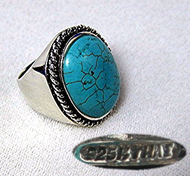 Sterling Silver Turquoise Ring HT Thailand