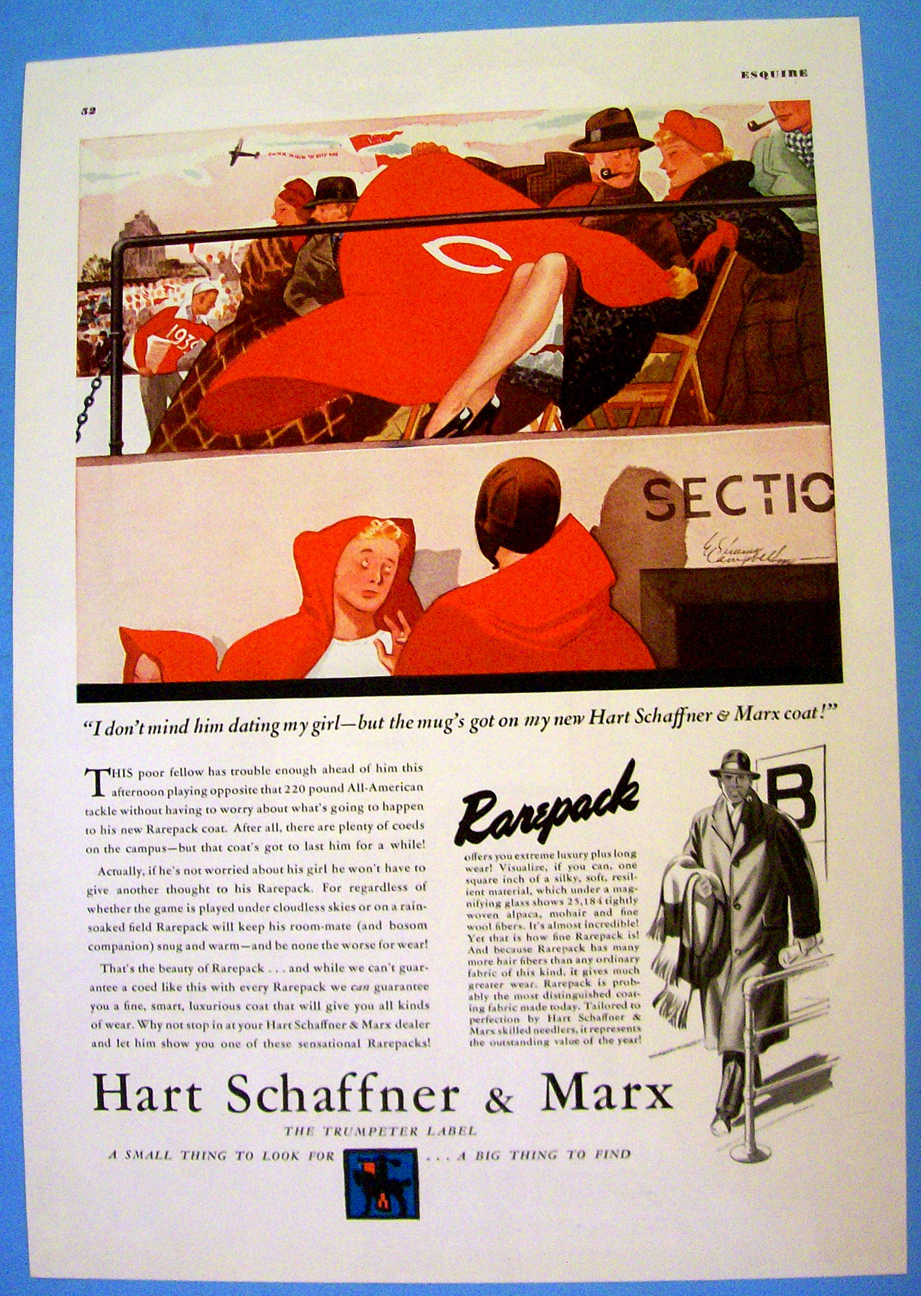 1936 Hart Schaffner and Marx with Man & Rarepack Coat