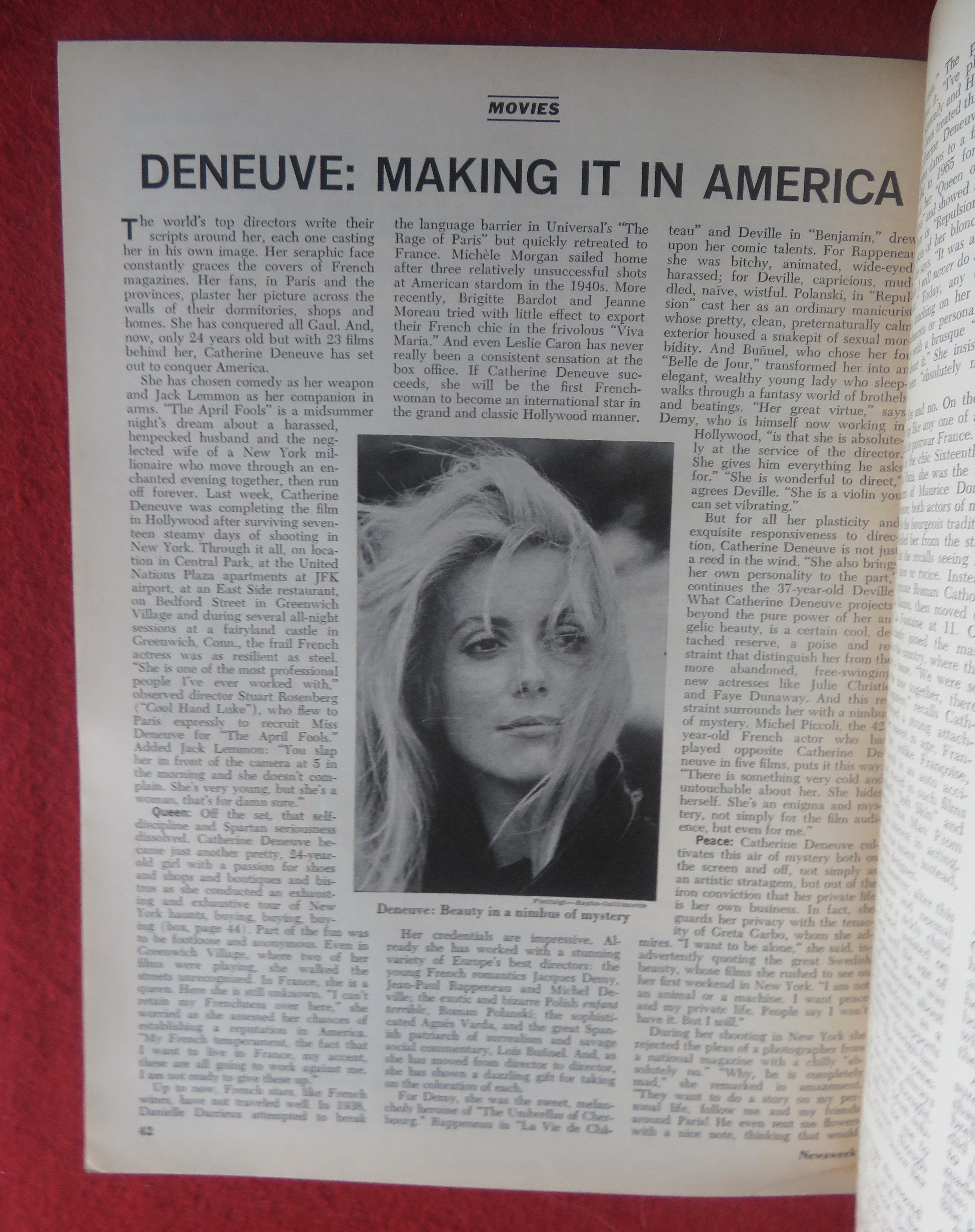 Newsweek Magazine August 26, 1968 Catherine Deneuve
