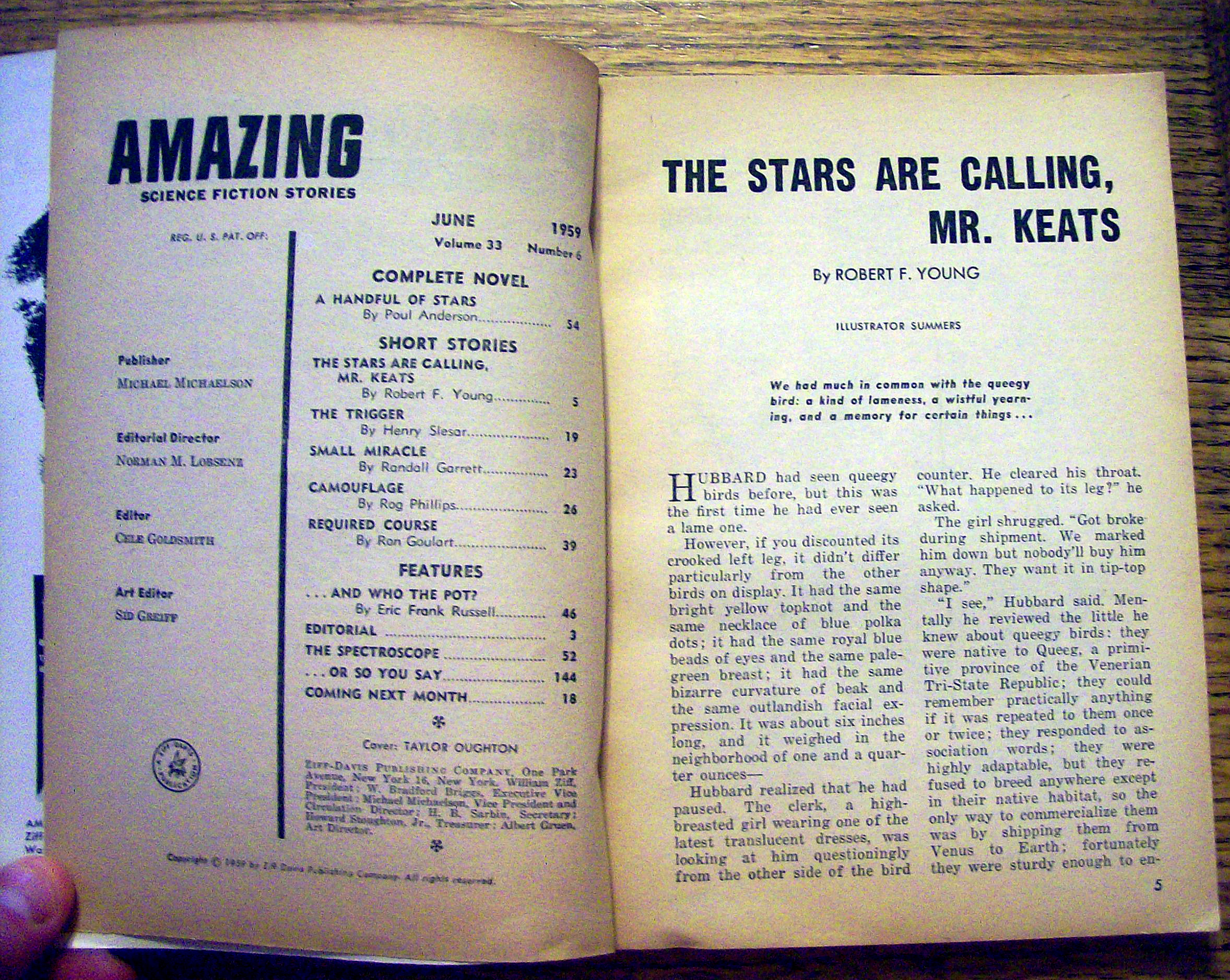 Amazing Stories Magazine June 1959 Poul Anderson Novel