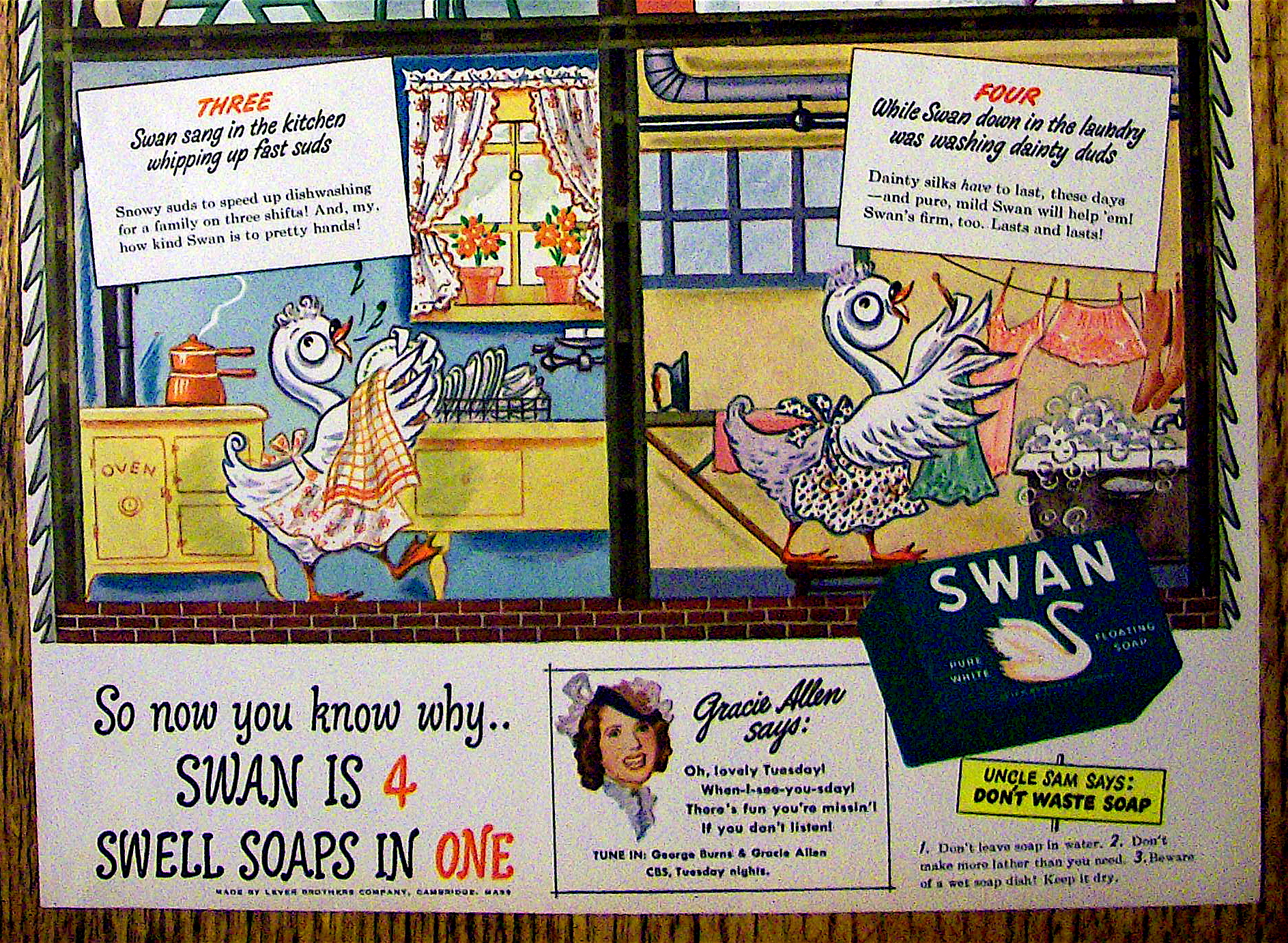 1944 Swan Soap with 4 Soaps in One