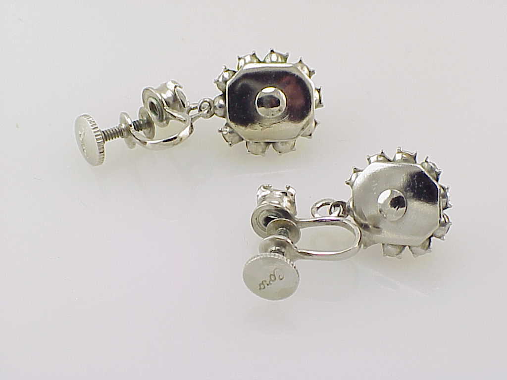 Vintage Coro Dangling Rhinestone Screw Back Earrings