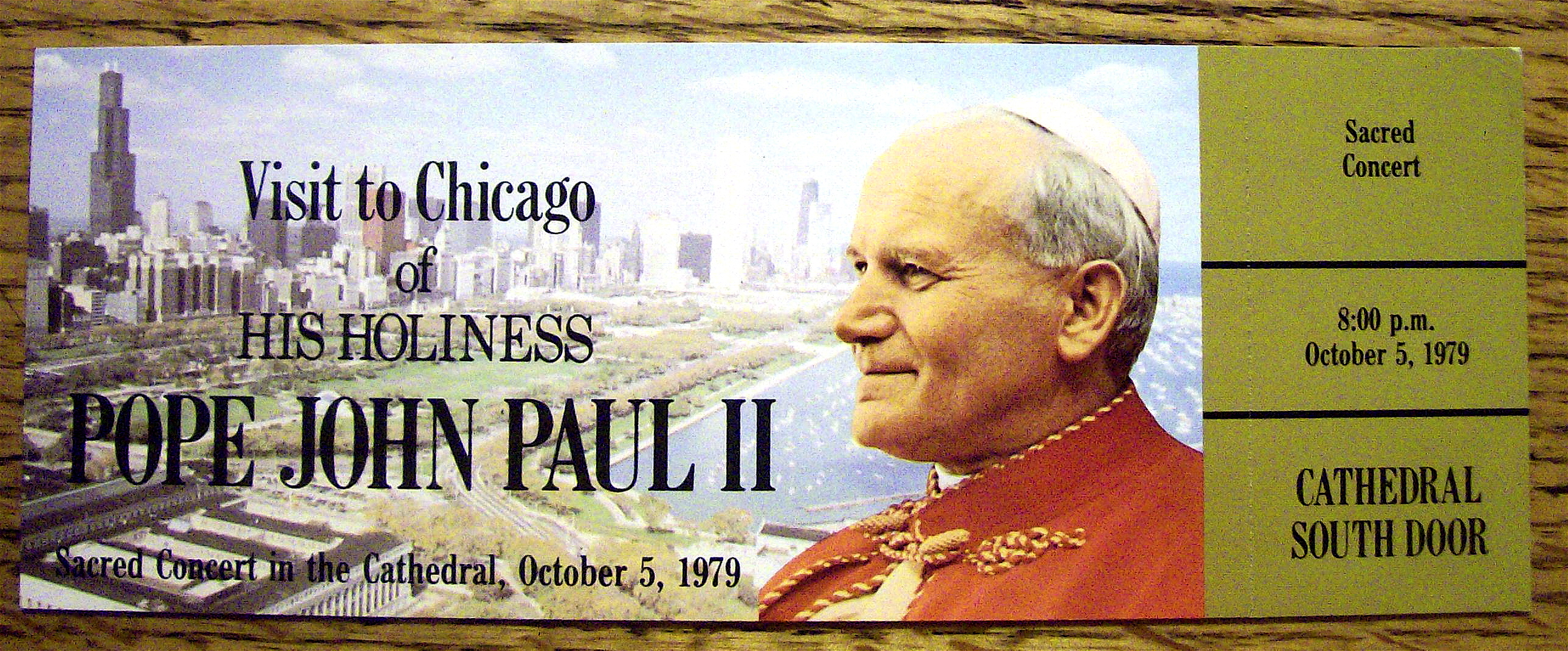 Pope John Paul II Concert Ticket October 5, 1979