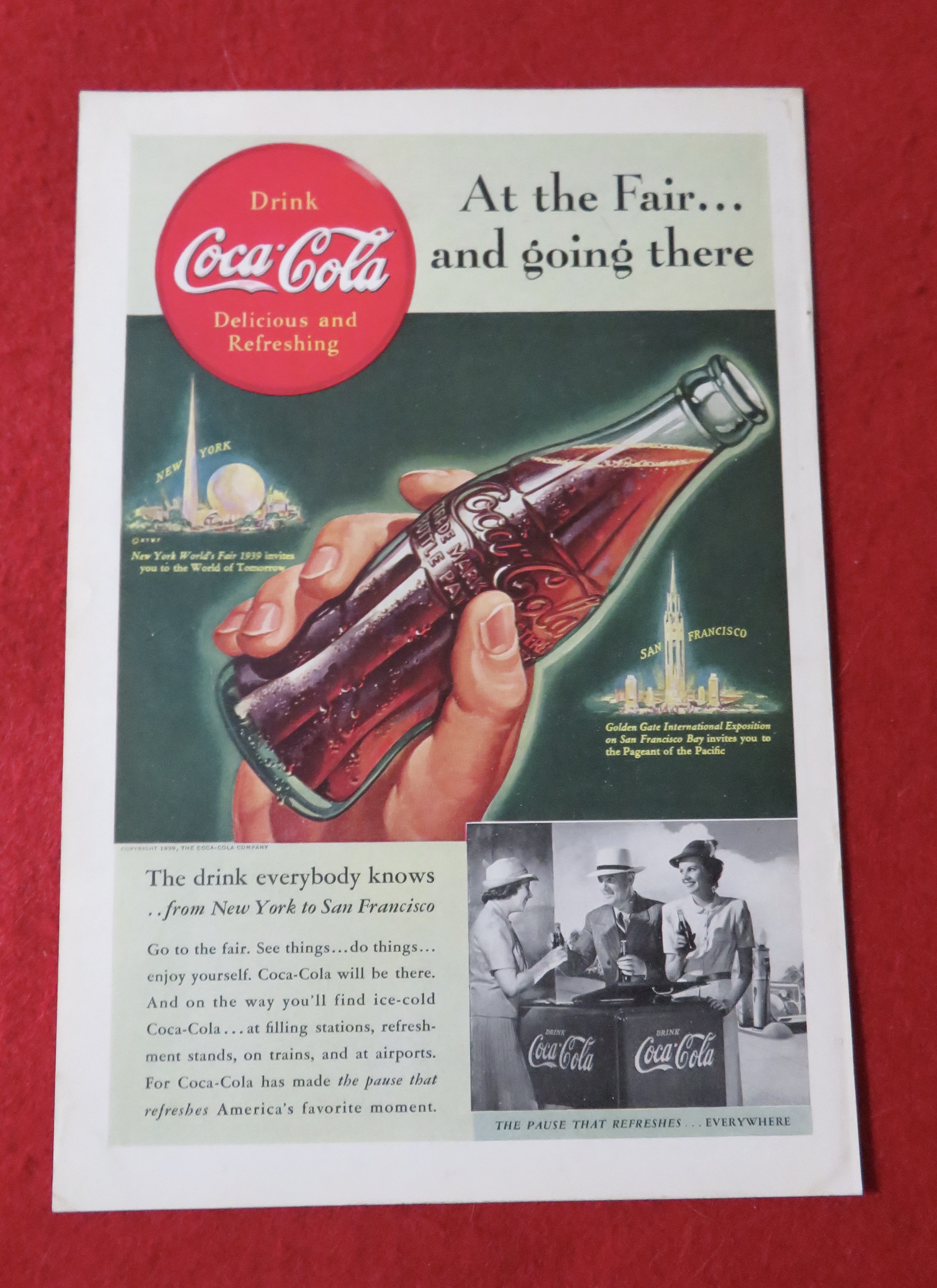 1939 Coca Cola (Coke) with the World's Fairs
