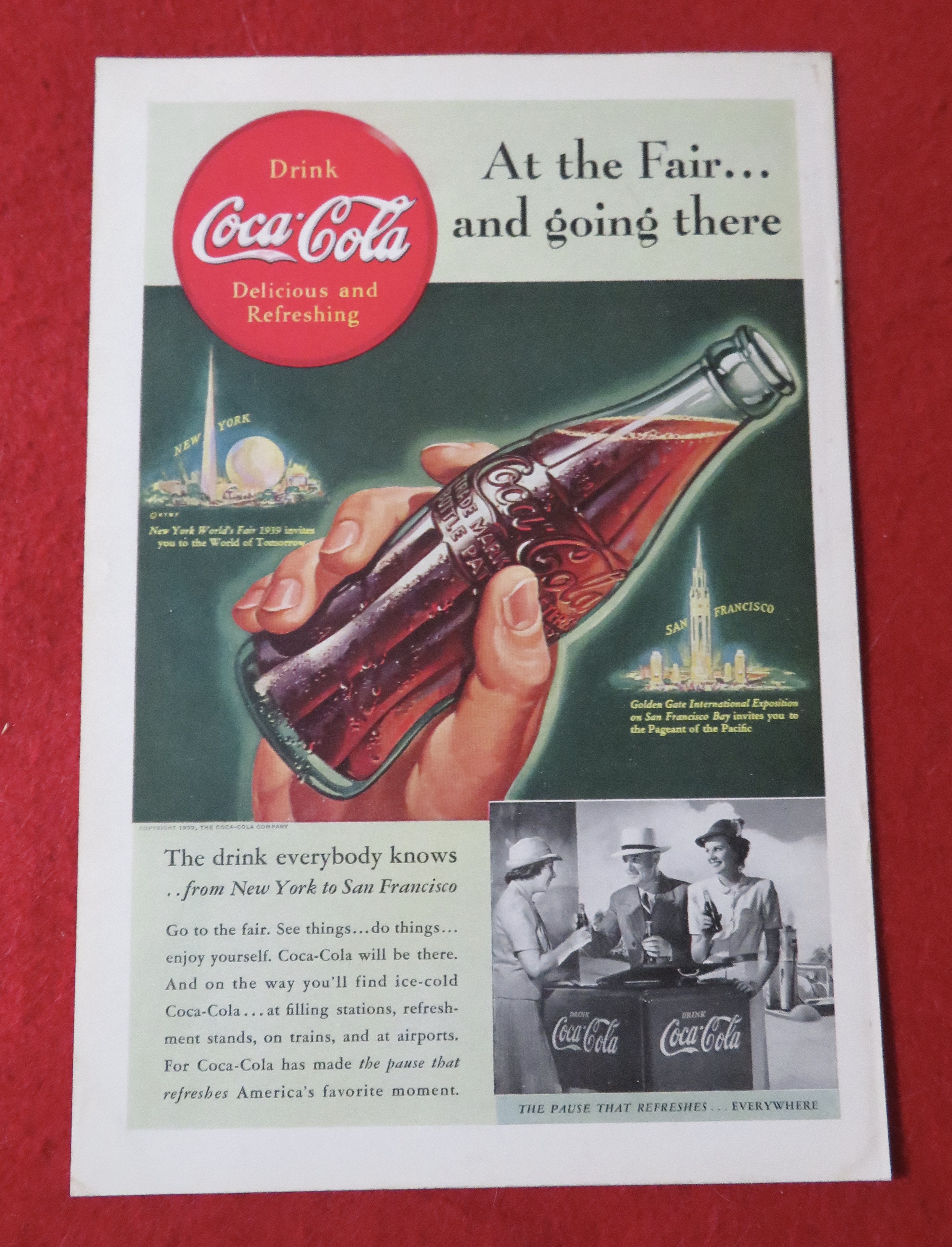 1939 Coca Cola (Coke) with the World's Fairs
