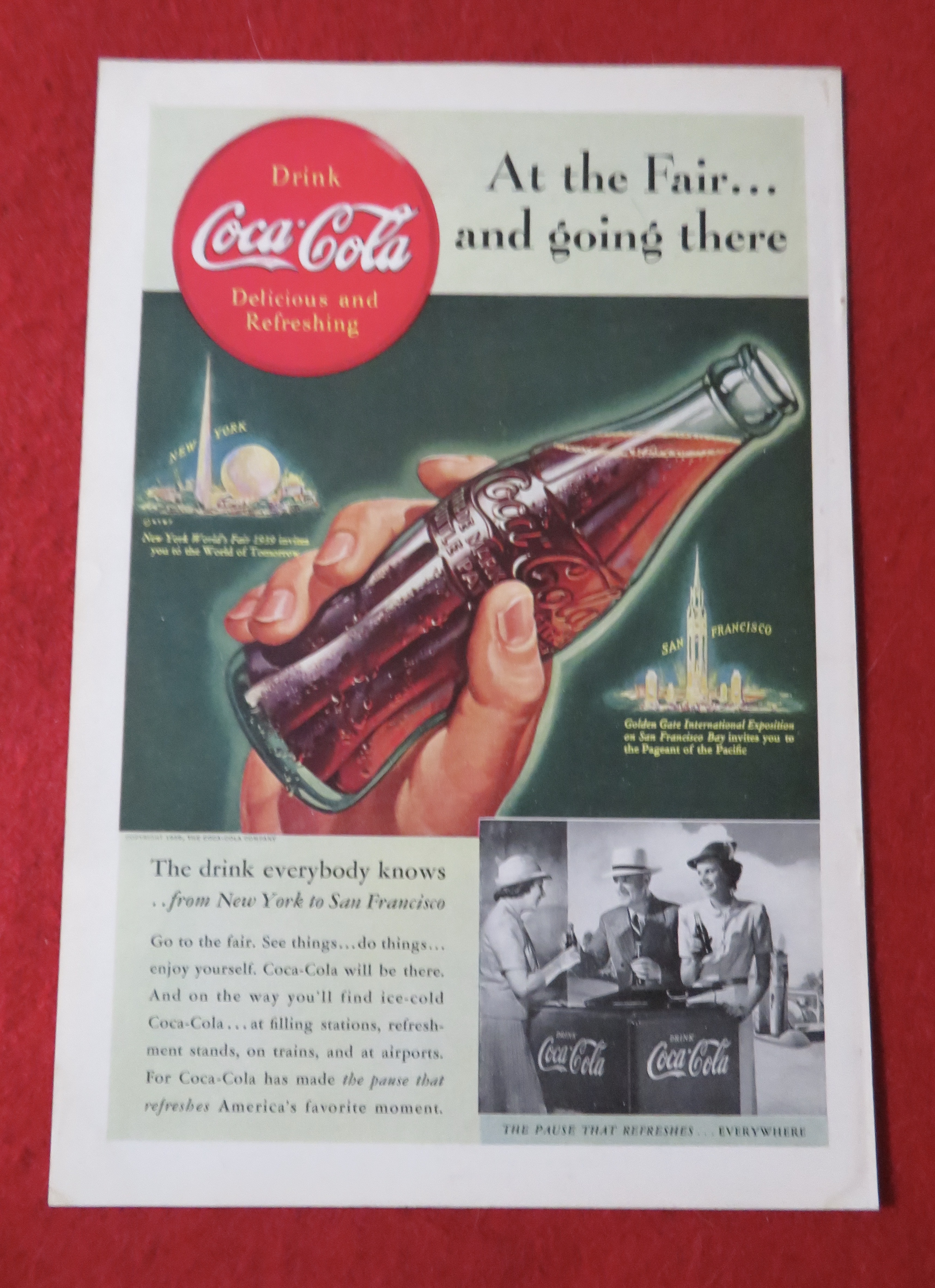 1939 Coca Cola (Coke) with the World's Fairs
