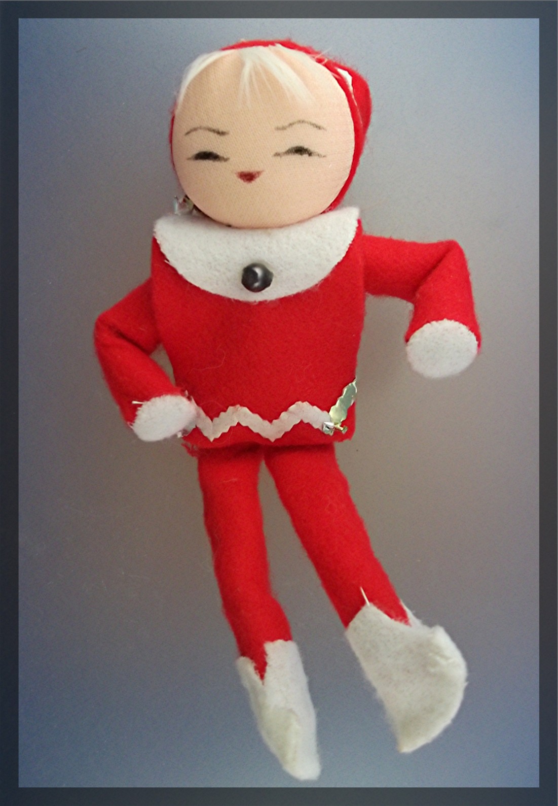 Elf Christmas tree ornament Anna Lee style