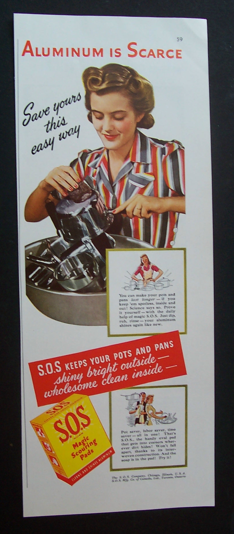 1942  S. O. S.  Magic  Scouring  Pads