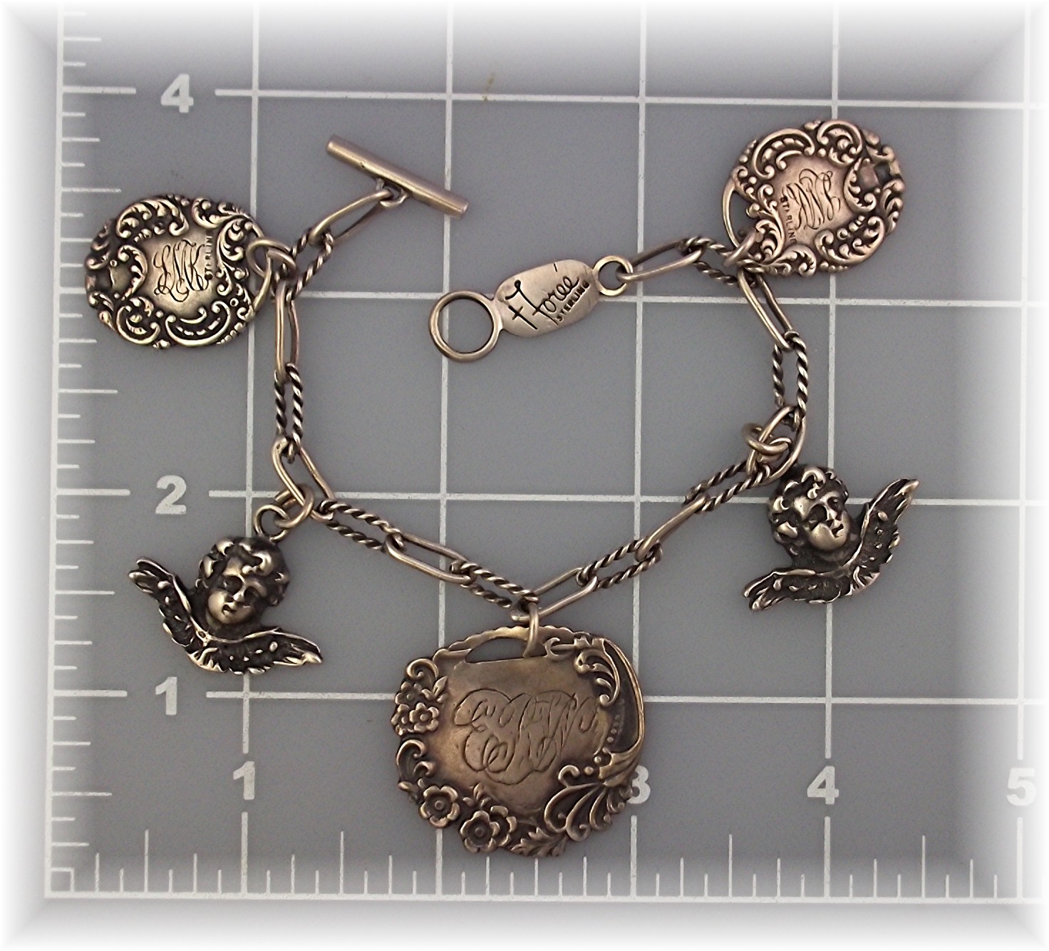 Bracelet Sterling Silver FOREE 5 Charms