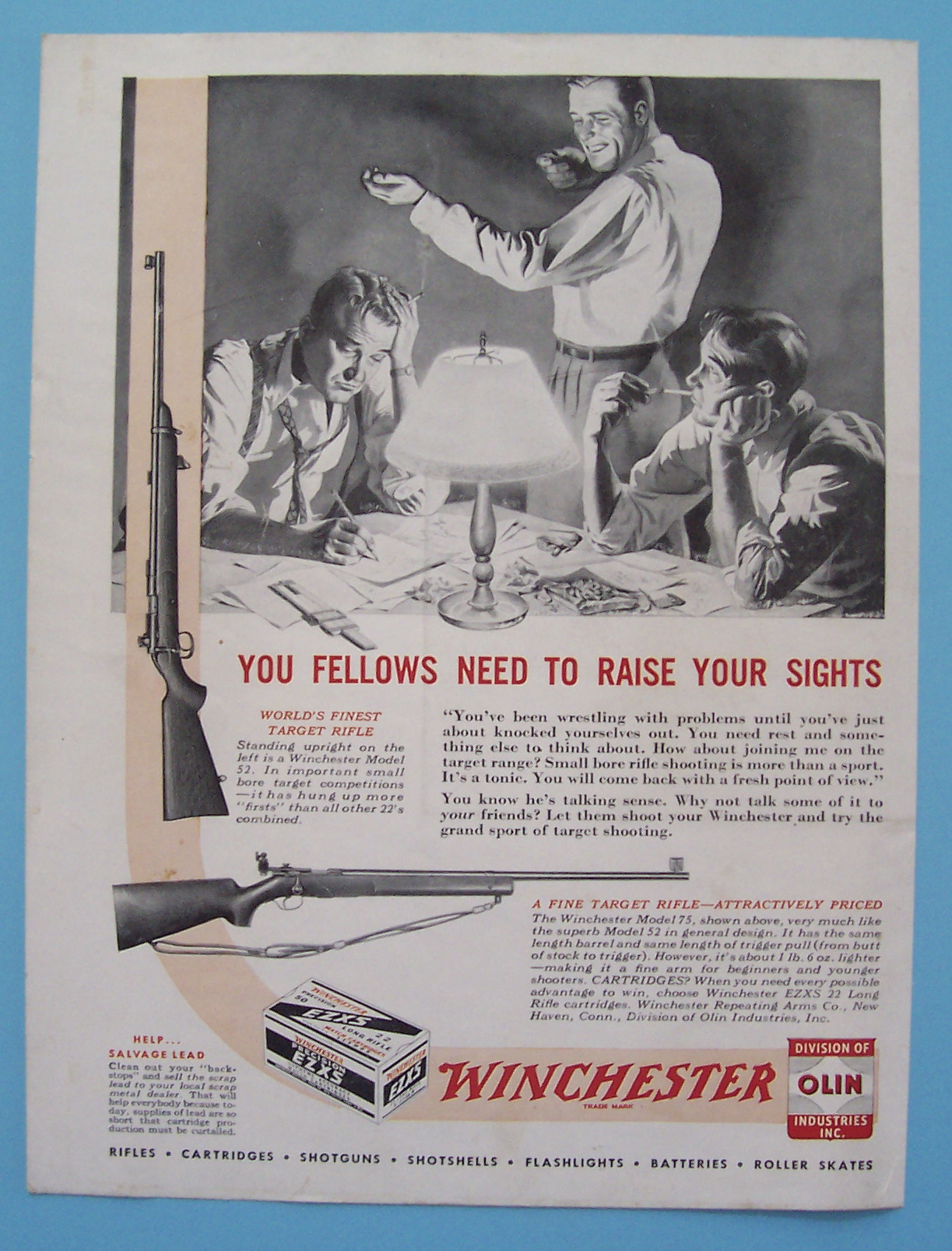1946 Winchester Rifles with a Group of Men Talking