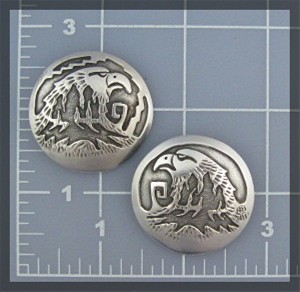 Navajo Sterling Silver Eagle Head Clip Earrings J Johns