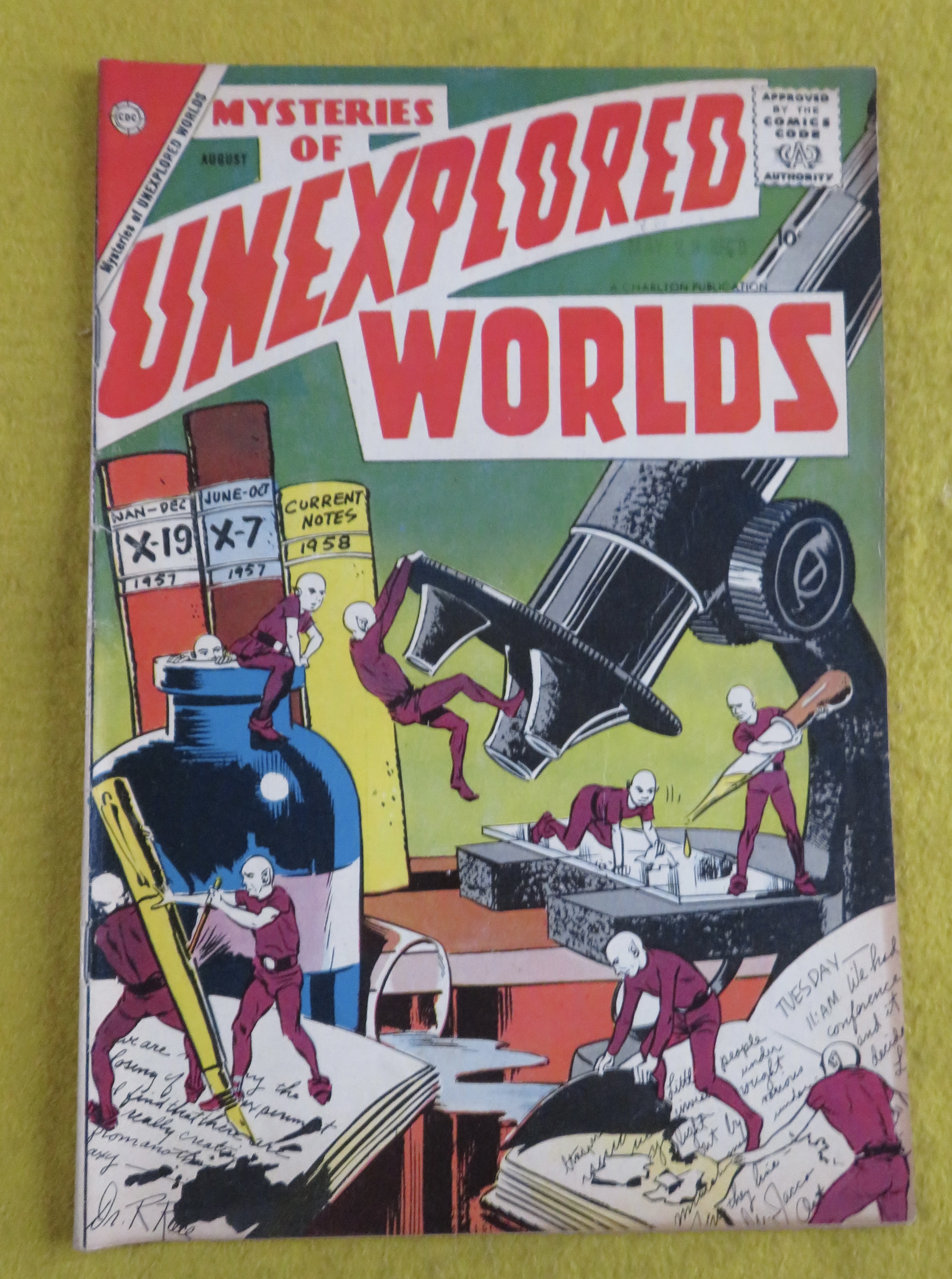 Mysteries Of Unexplored Worlds Comic August 1958
