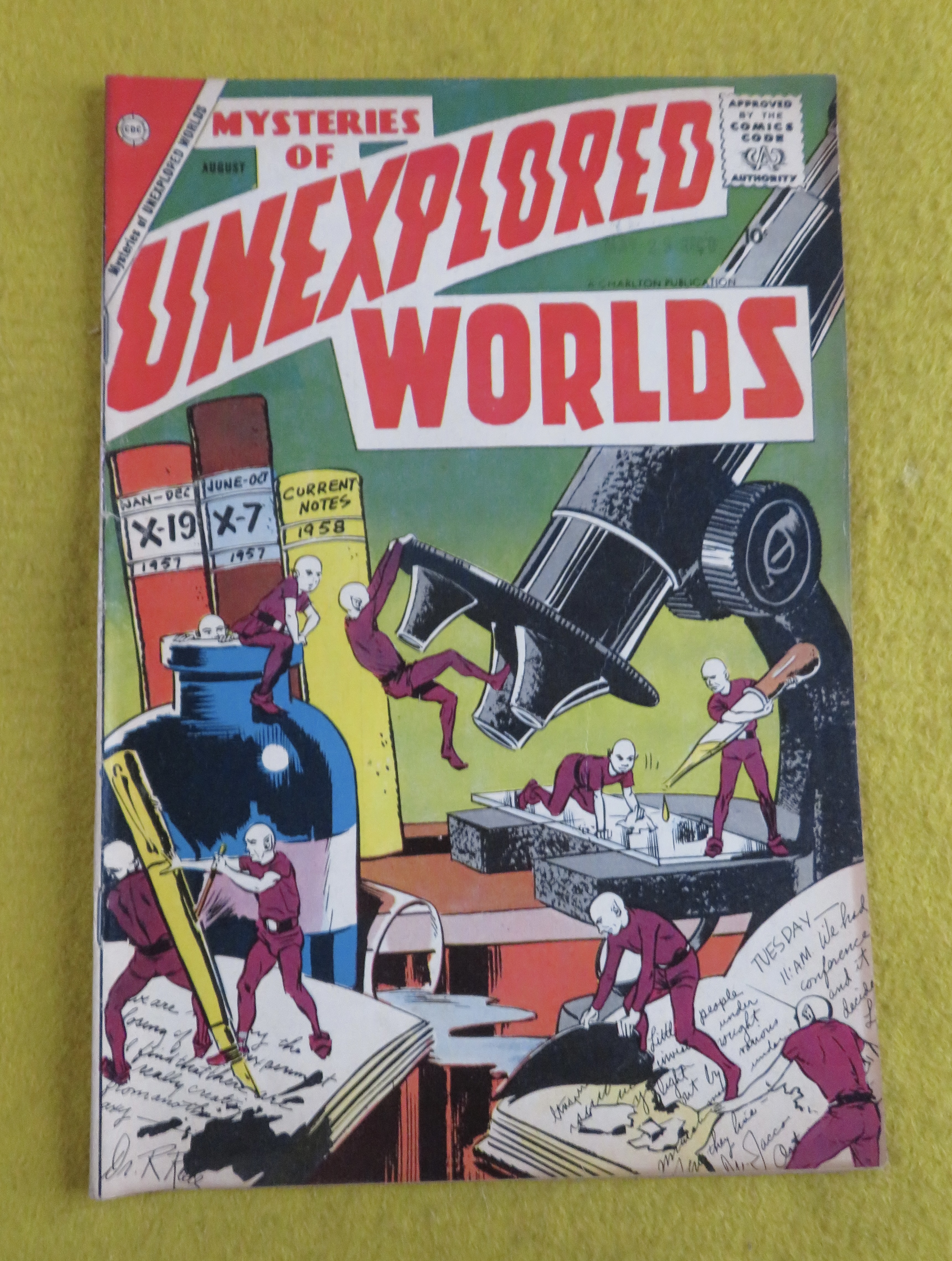 Mysteries Of Unexplored Worlds Comic August 1958