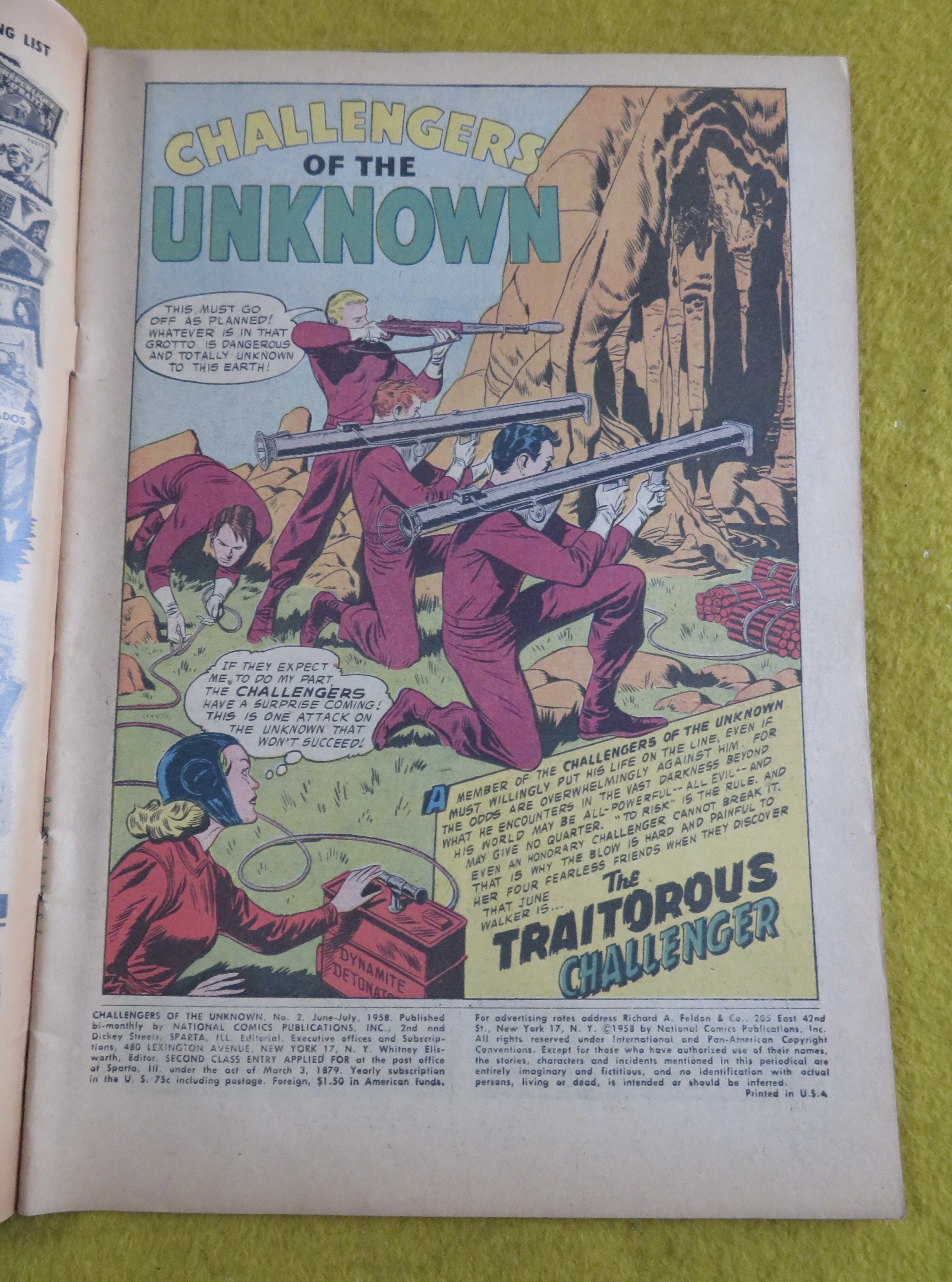 Challengers Of The Unknown Comic June/July 1958