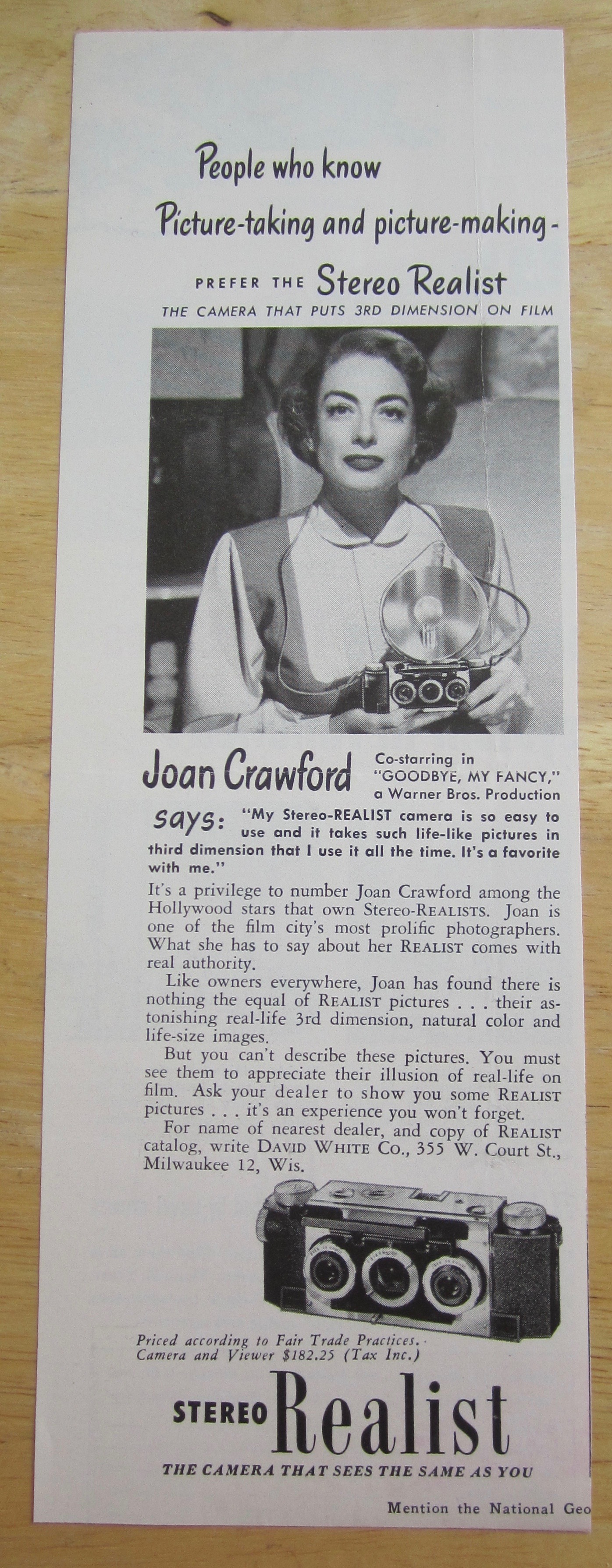 1940 Stereo Realist with Joan Crawford