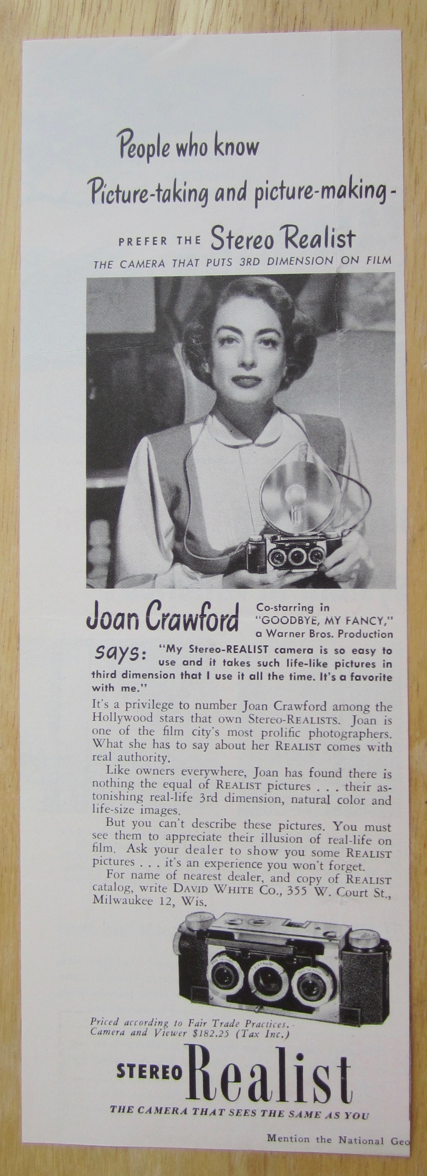 1940 Stereo Realist with Joan Crawford