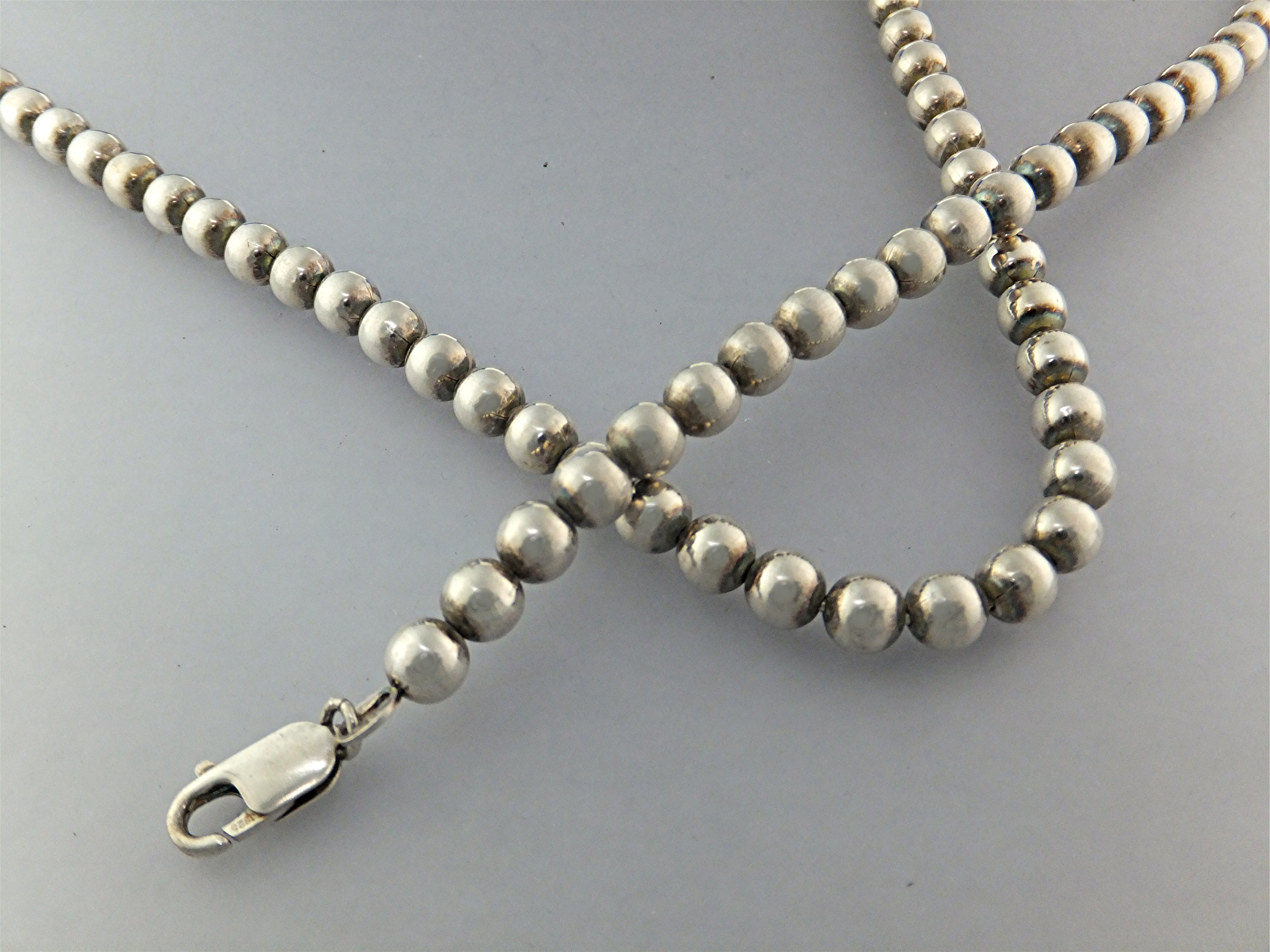Necklace Sterling Silver 20 Inch Beads Italy