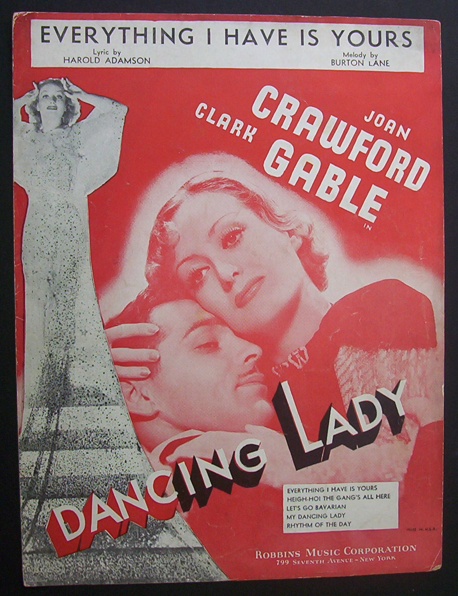 Sheet Music For 1933 Everything I Have Is Yours