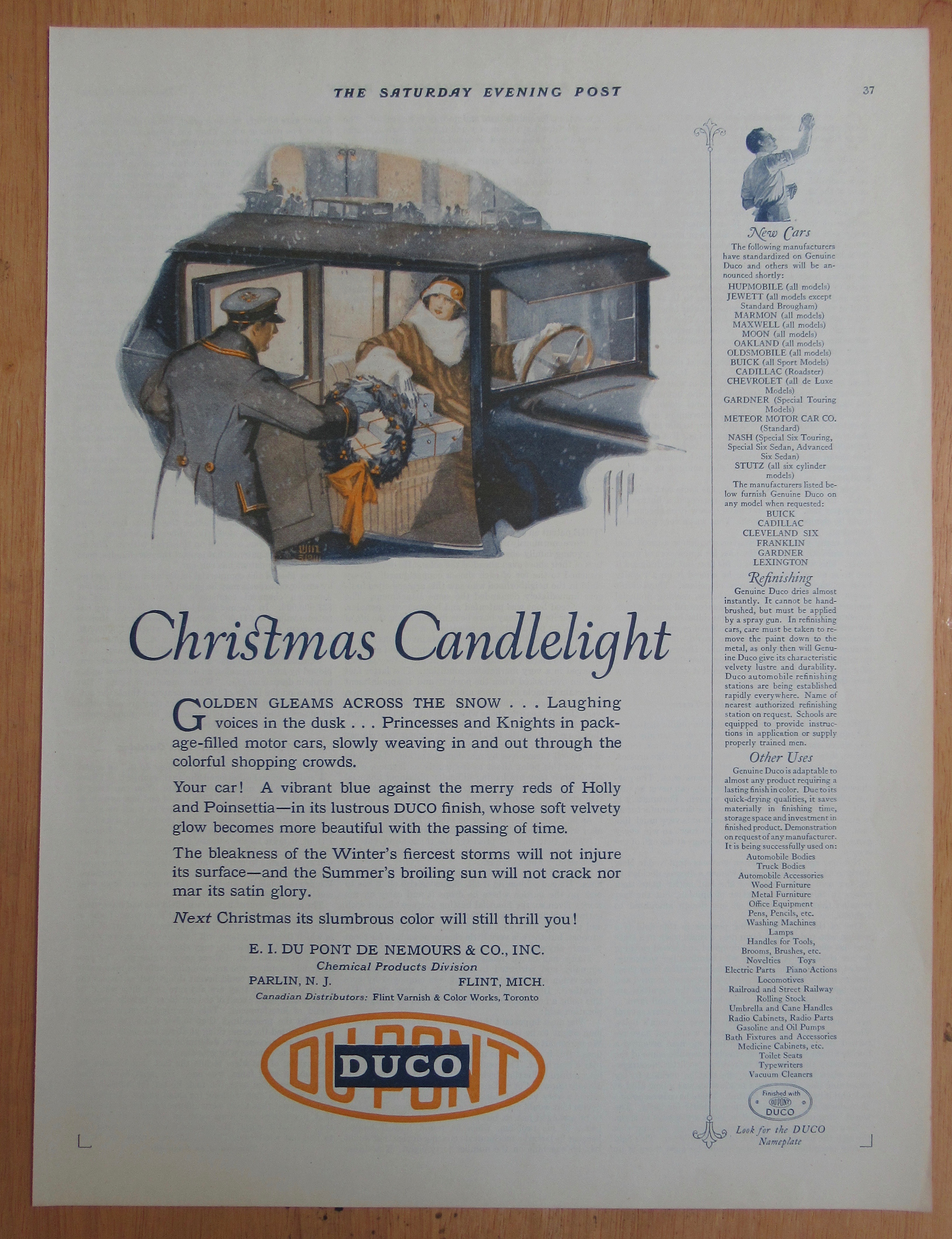 1924 Du Pont Duco Finish with Woman in a Car