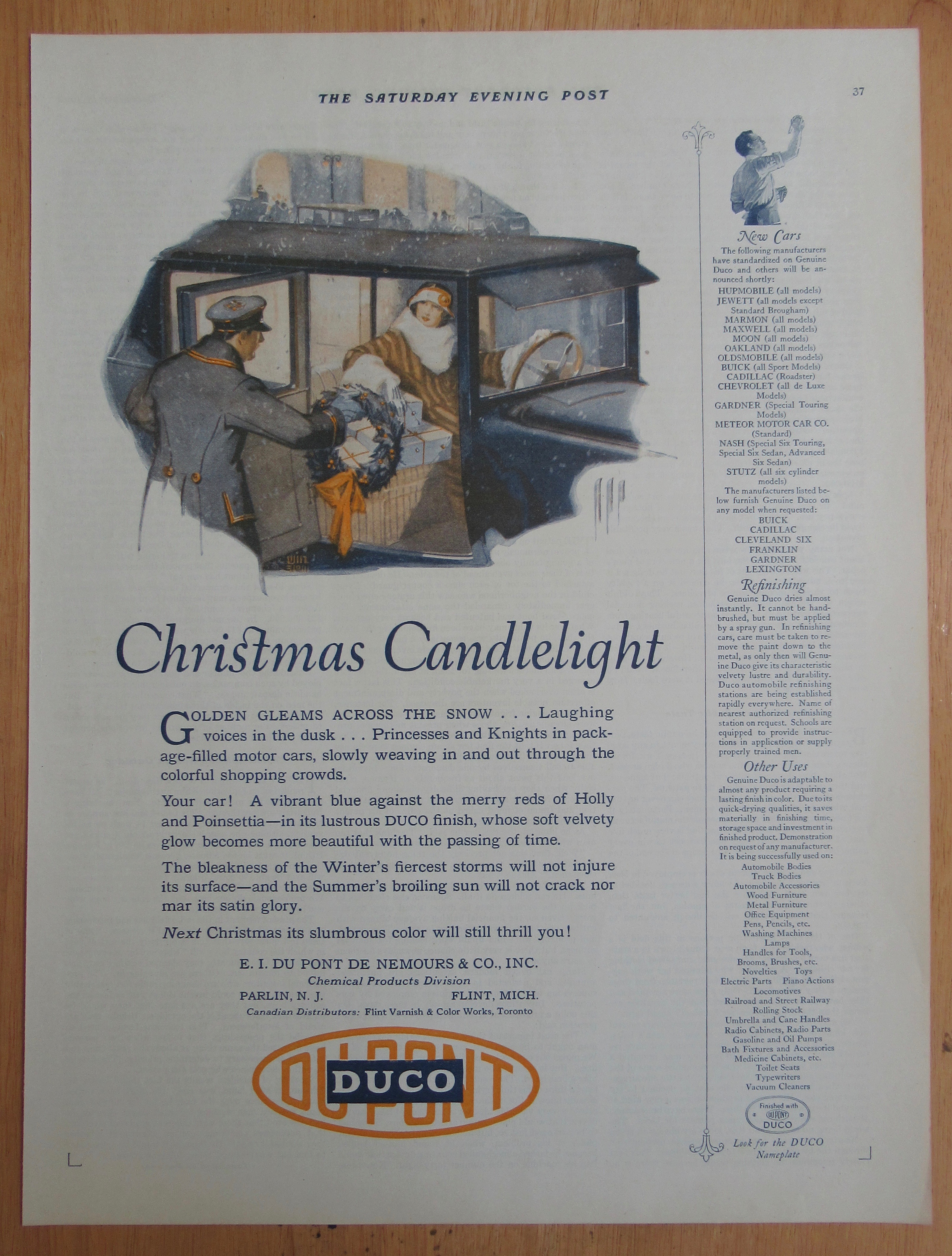 1924 Du Pont Duco Finish with Woman in a Car