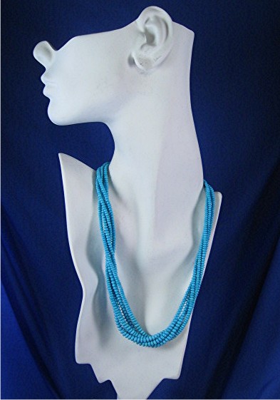 Sleeping Beauty Turquoise 5 Strand Sterling Silver