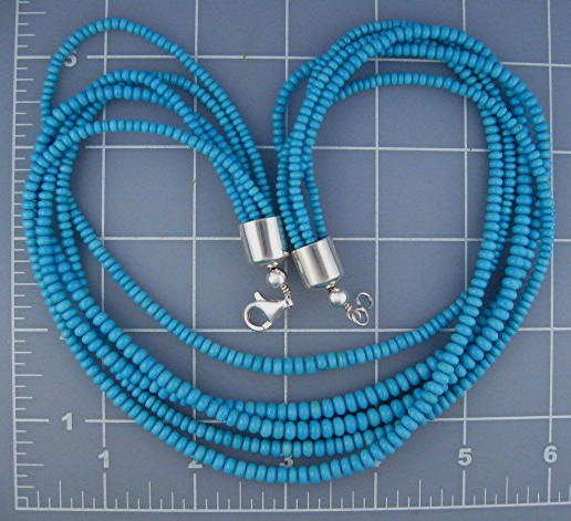 Sleeping Beauty Turquoise 5 Strand Sterling Silver