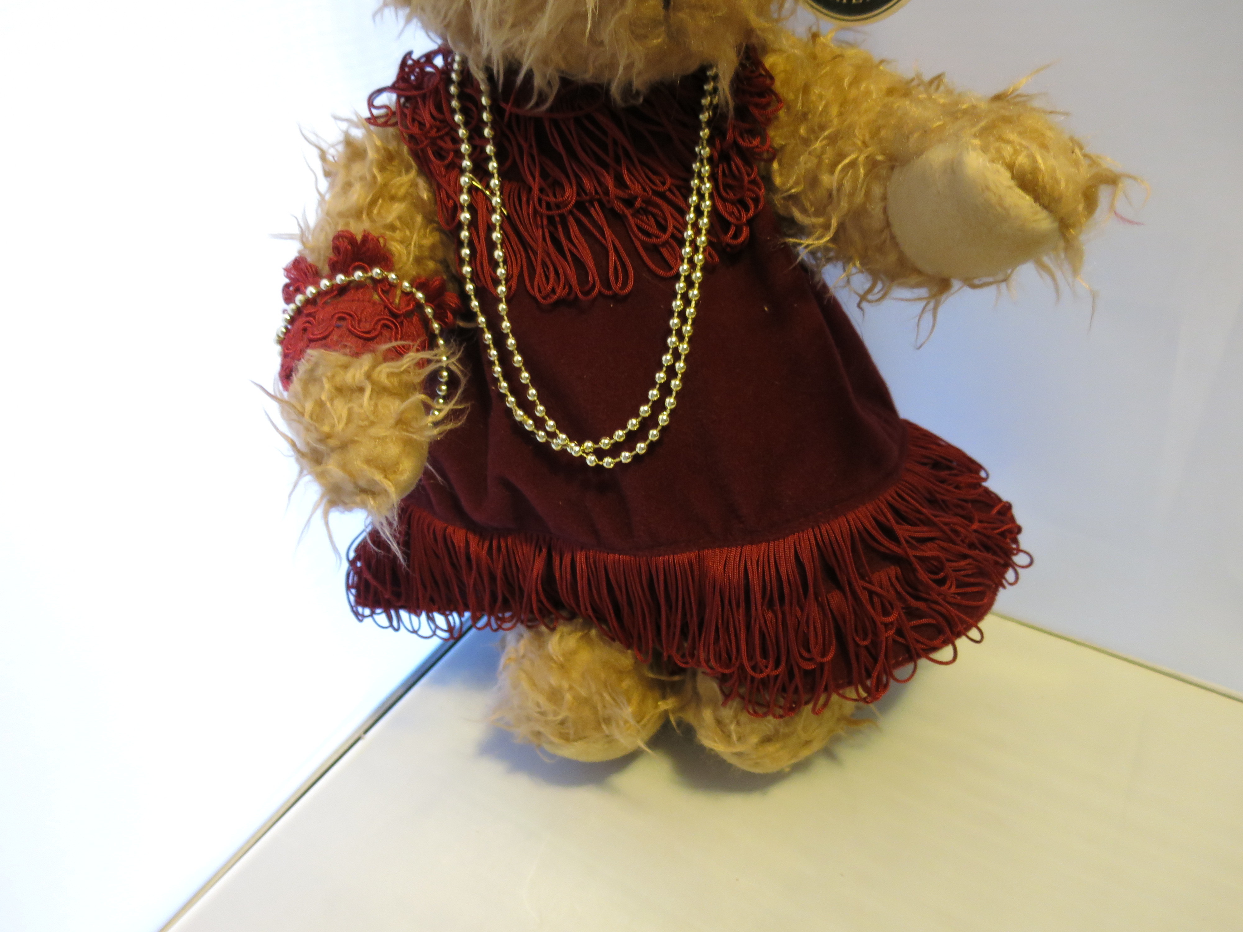 Flapper Bear Ragtime Rosie Teddy Bear H.J. Huggs & Friends House