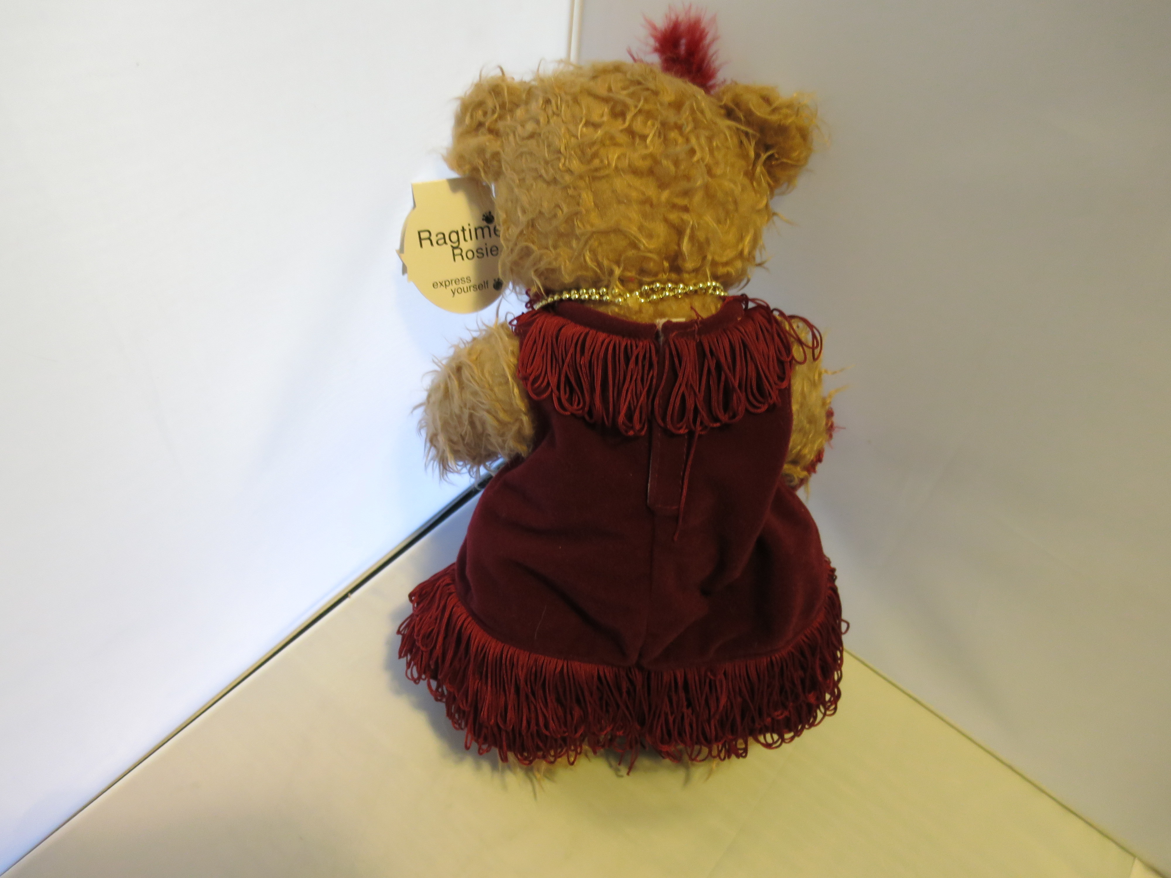 Flapper Bear Ragtime Rosie Teddy Bear H.J. Huggs & Friends House