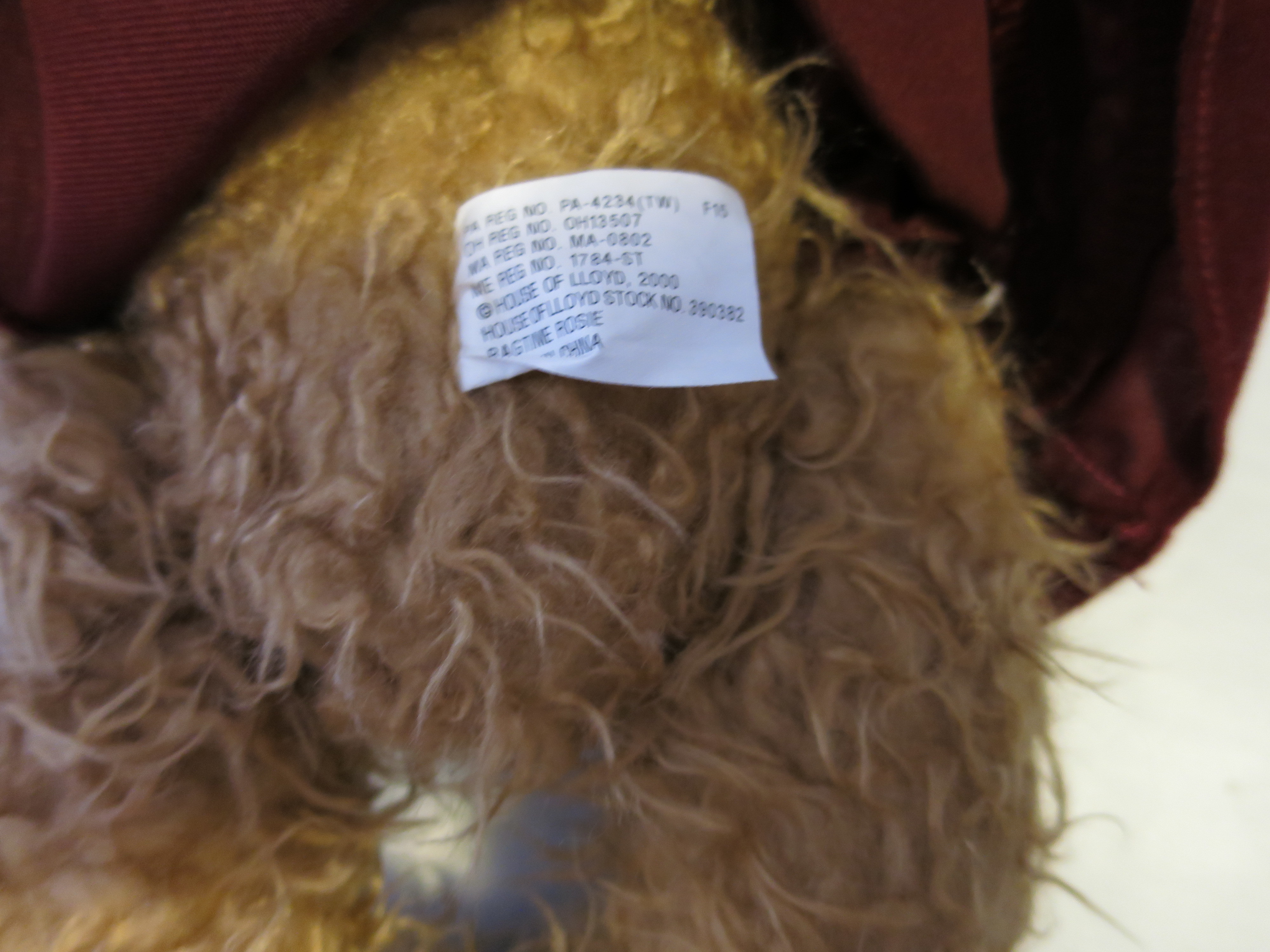 Flapper Bear Ragtime Rosie Teddy Bear H.J. Huggs & Friends House