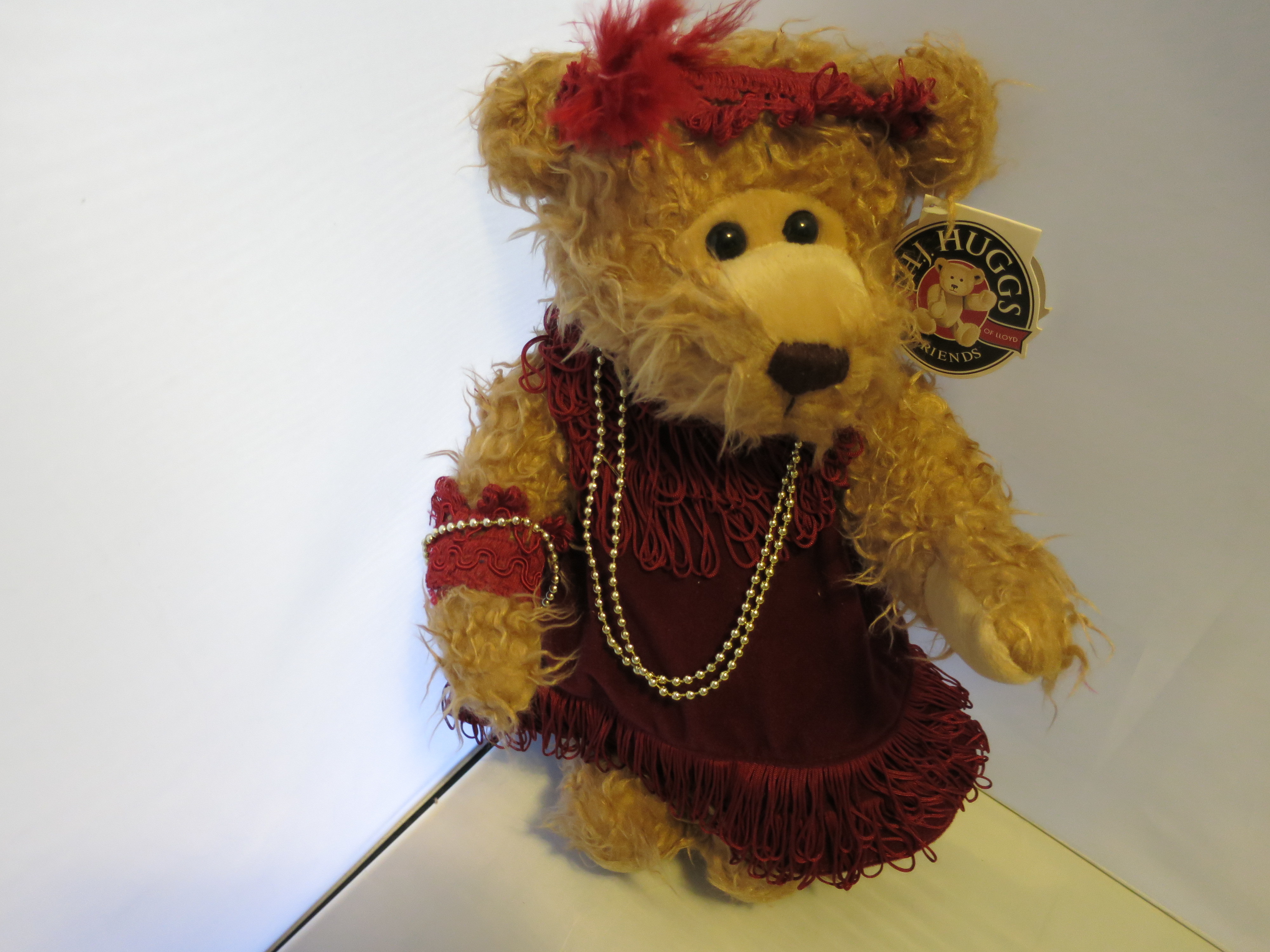 Flapper Bear Ragtime Rosie Teddy Bear H.J. Huggs & Friends House