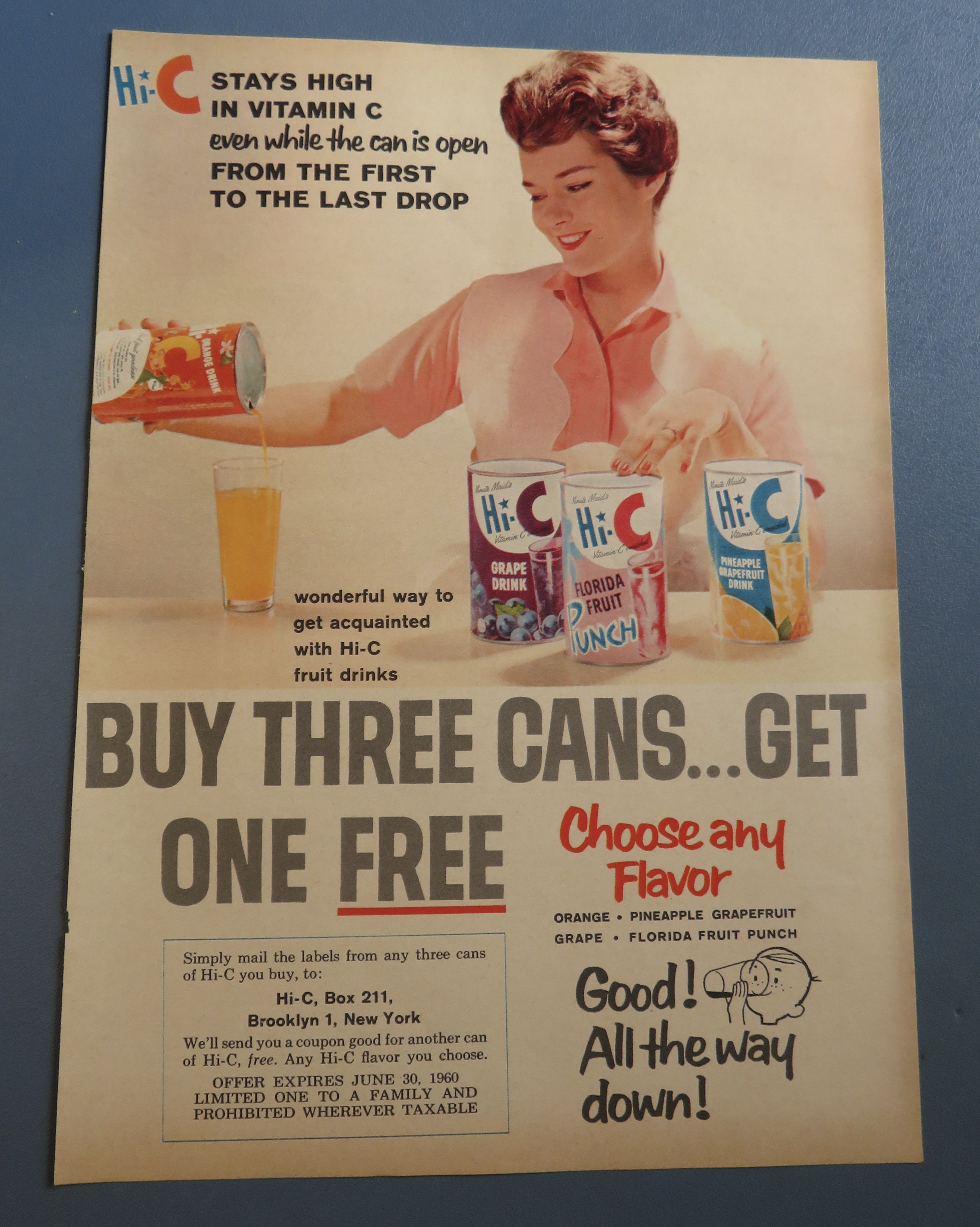 1960 Hi - C Juice with Grape, Fruit Punch & Pineapple