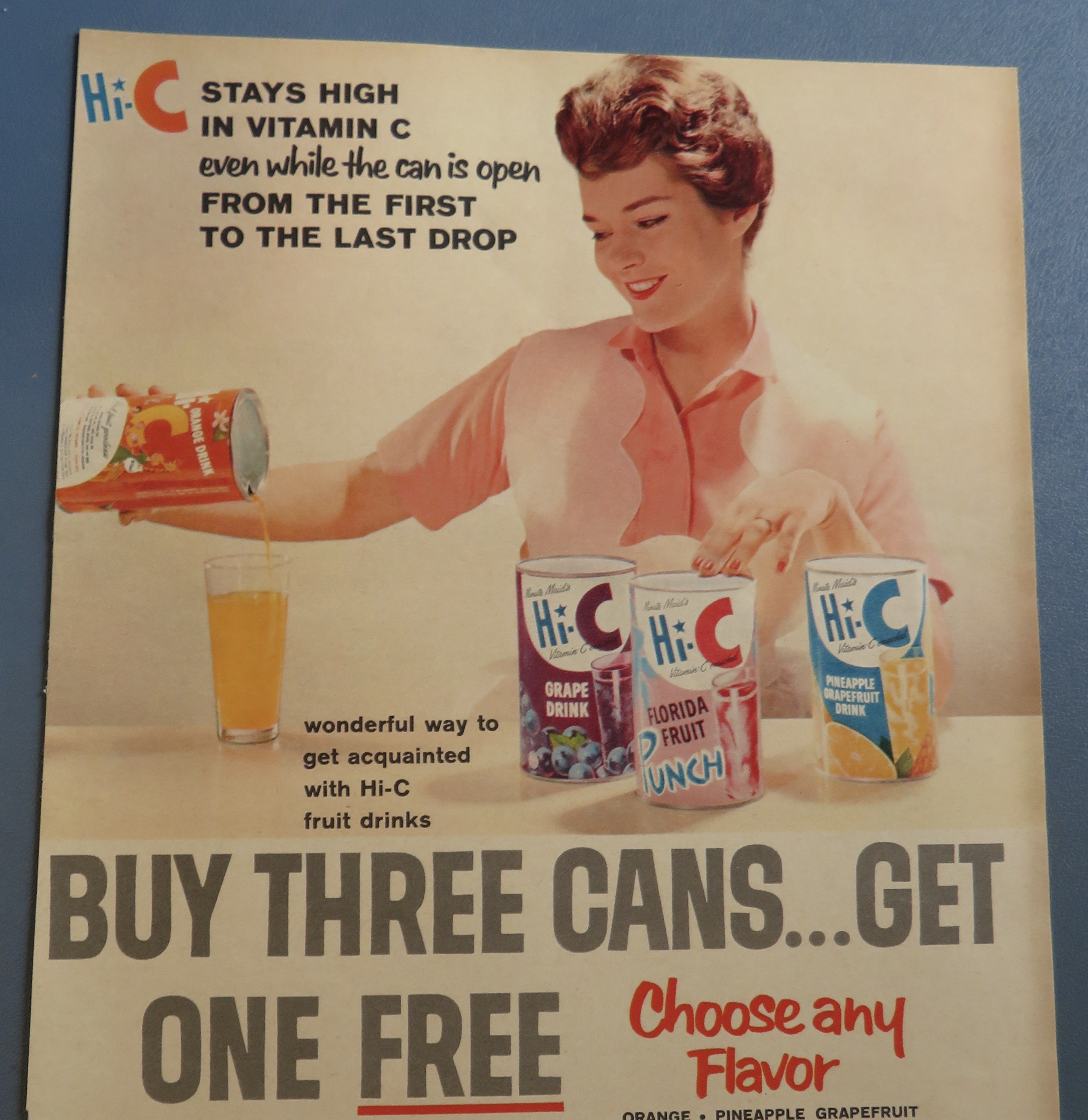 1960 Hi - C Juice with Grape, Fruit Punch & Pineapple