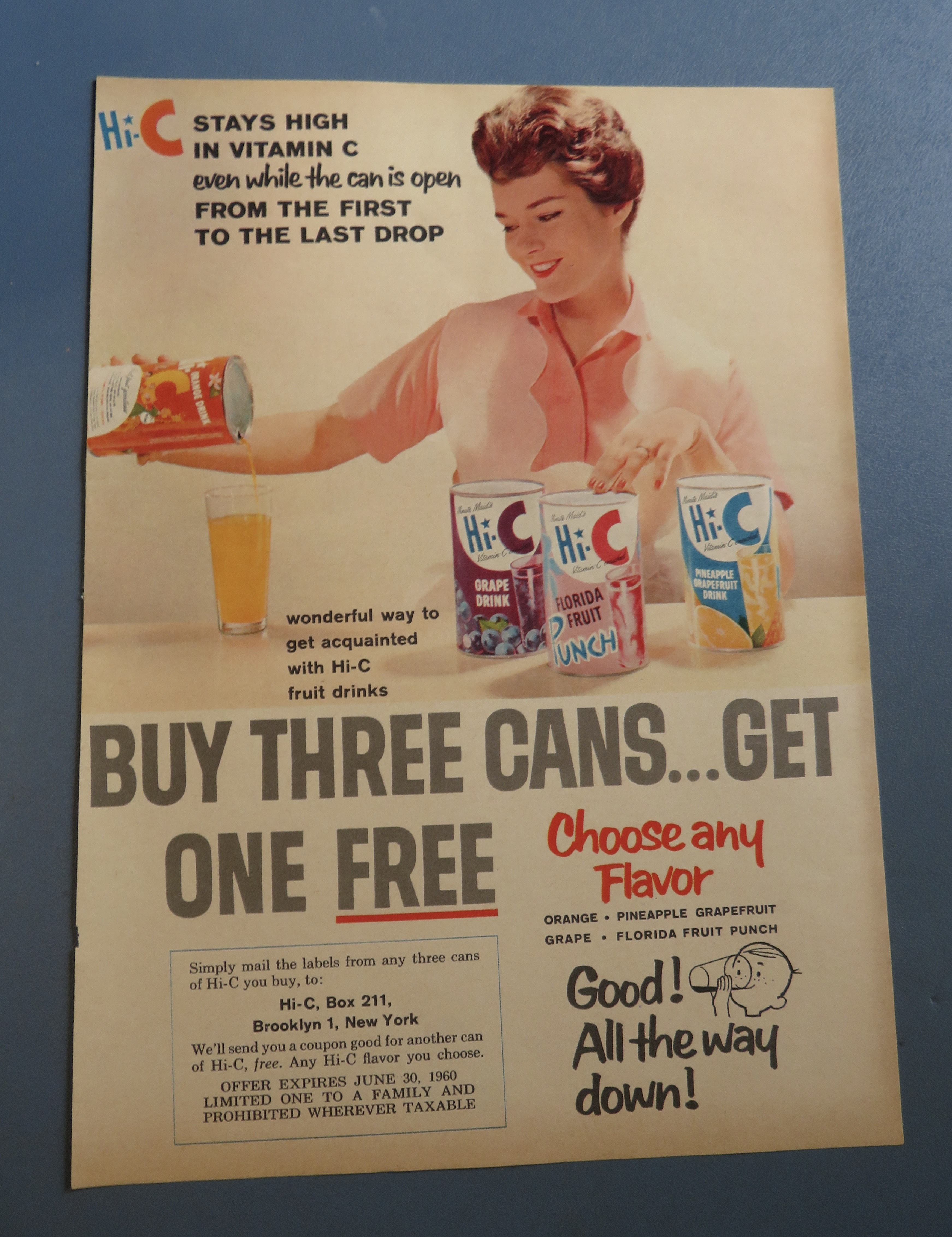 1960 Hi - C Juice with Grape, Fruit Punch & Pineapple