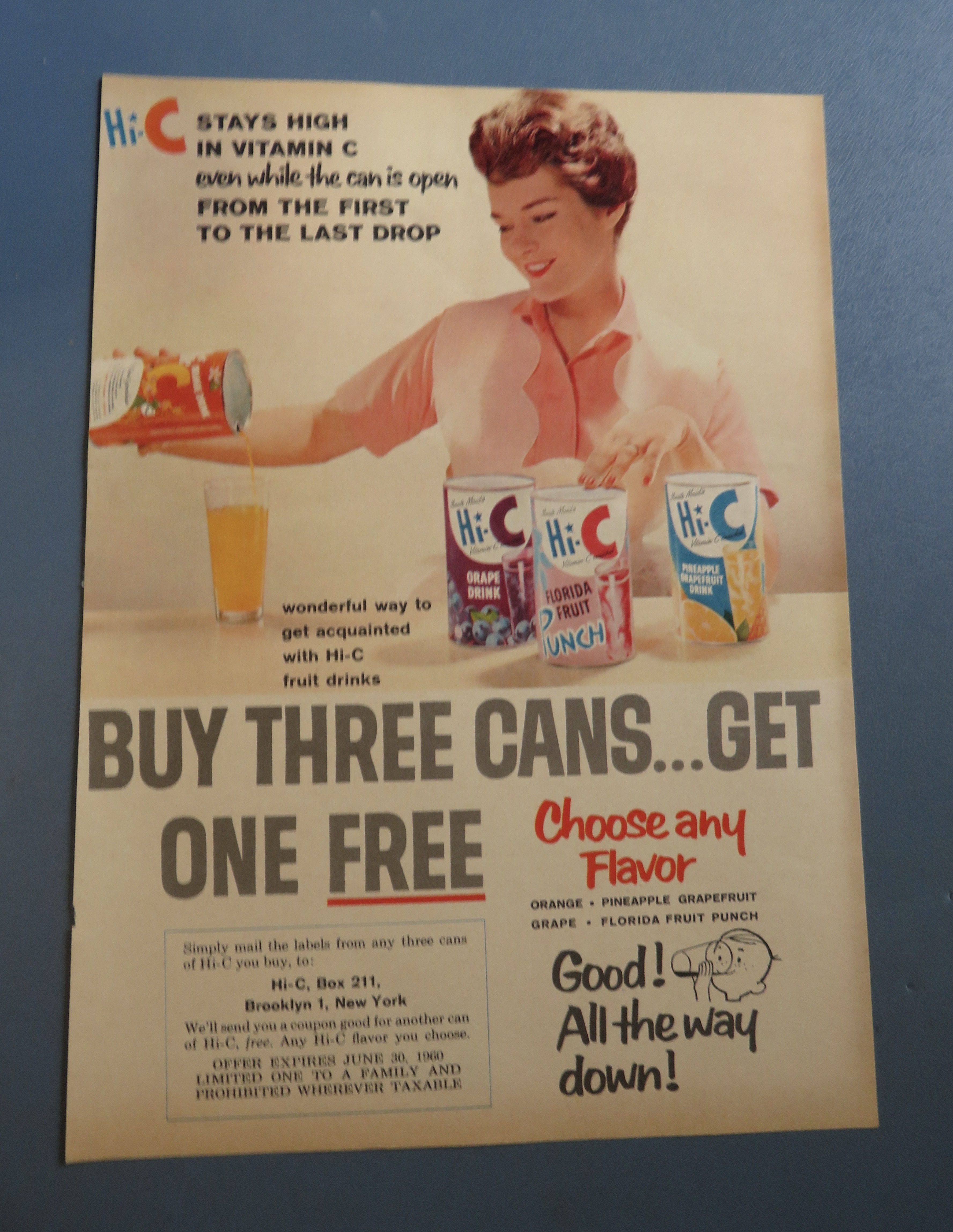 1960 Hi - C Juice with Grape, Fruit Punch & Pineapple