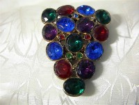Dress Clip Multi Color Glass Pot Metal