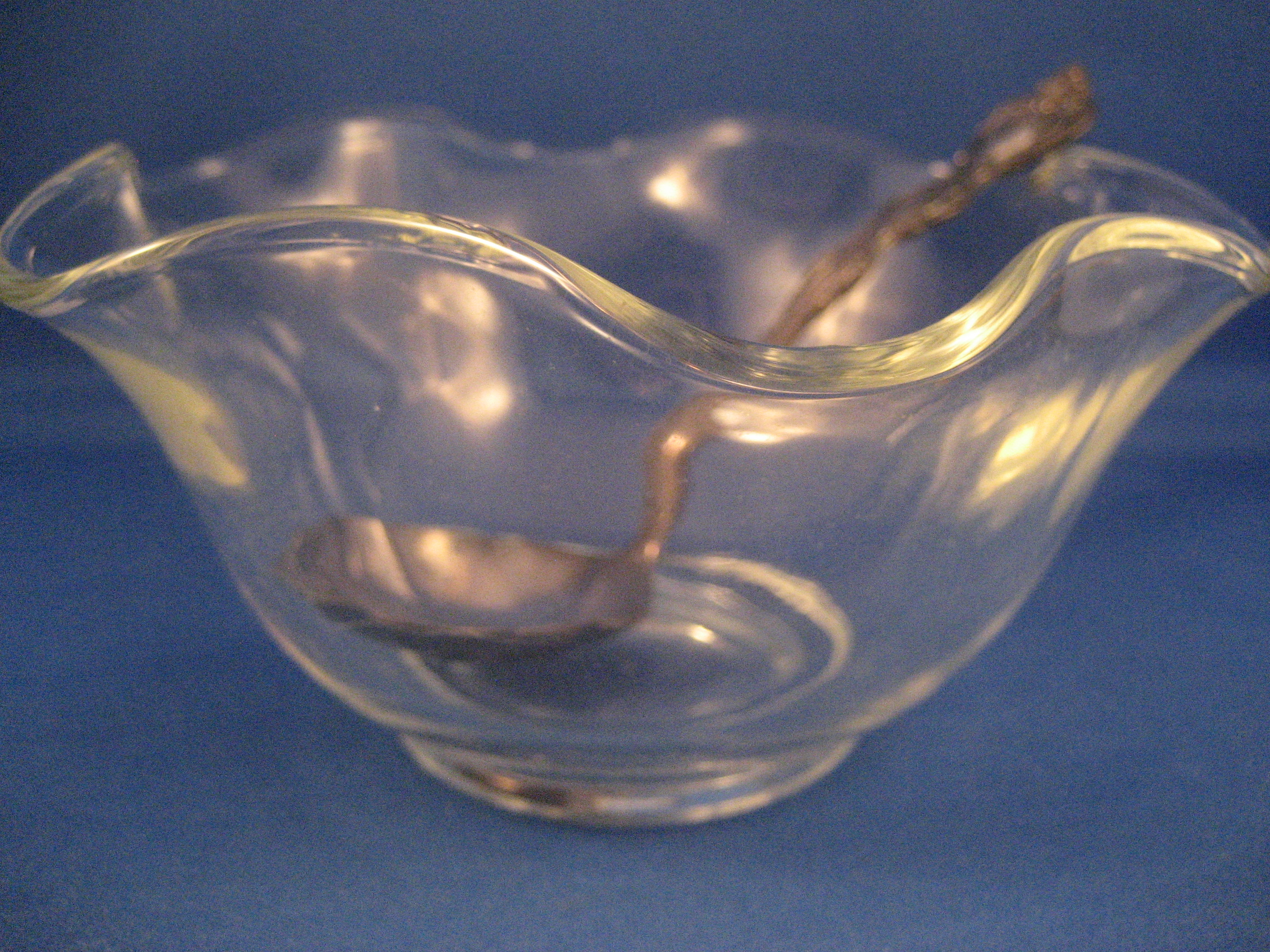 Saucebowl with silverplated ladle